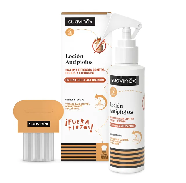 suavinex-pack-loci-n-antipiojos-y-liendres-125-ml-lendrera-met-lica-spray-eficaz image 1
