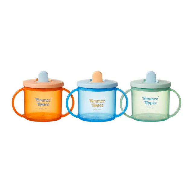 tommee-tippee-first-cup-pack-de-3-vasos-antiderrames-de-flujo-libre-con-boquilla image 1