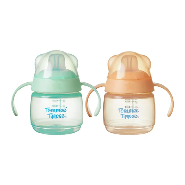 tommee-tippee-vaso-de-transici-n-con-boquilla-150-ml-antiderrames-pack-2-verde-y image 1