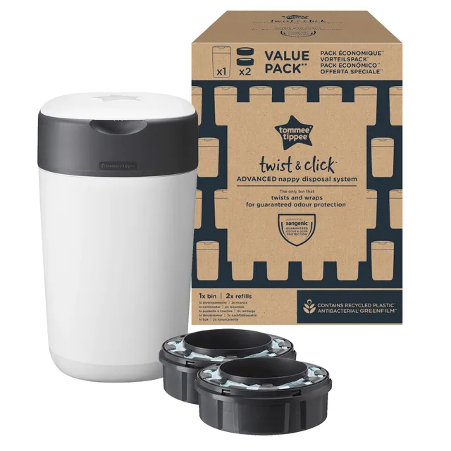 tommee-tippee-twist-click-contenedor-de-pa-ales-con-2-recambios-incluidos-capaci image 1