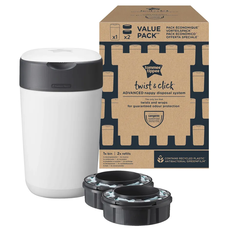 tommee-tippee-twist-click-contenedor-de-pa-ales-con-2-recambios-incluidos-capaci image 1