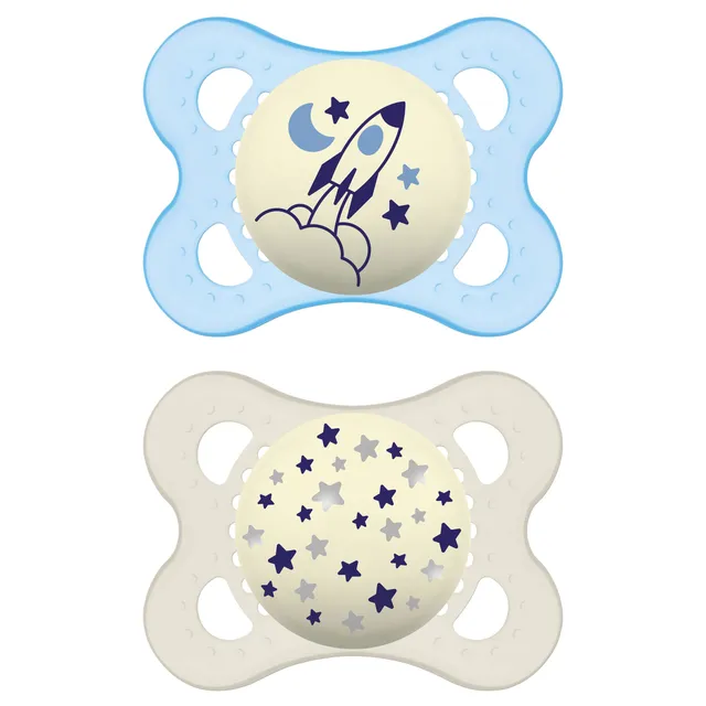 mam-original-night-chupete-que-brilla-en-la-oscuridad-0-meses-azul-pack-de-2-con image 1