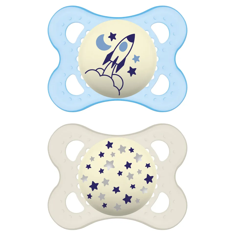 mam-original-night-chupete-que-brilla-en-la-oscuridad-0-meses-azul-pack-de-2-con image 1