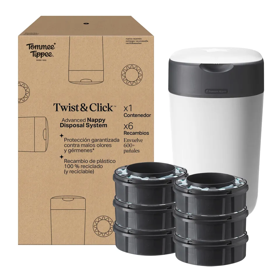 tommee-tippee-contenedor-para-pa-ales-twist-and-click-avanzado-con-6-recambios-g image 1