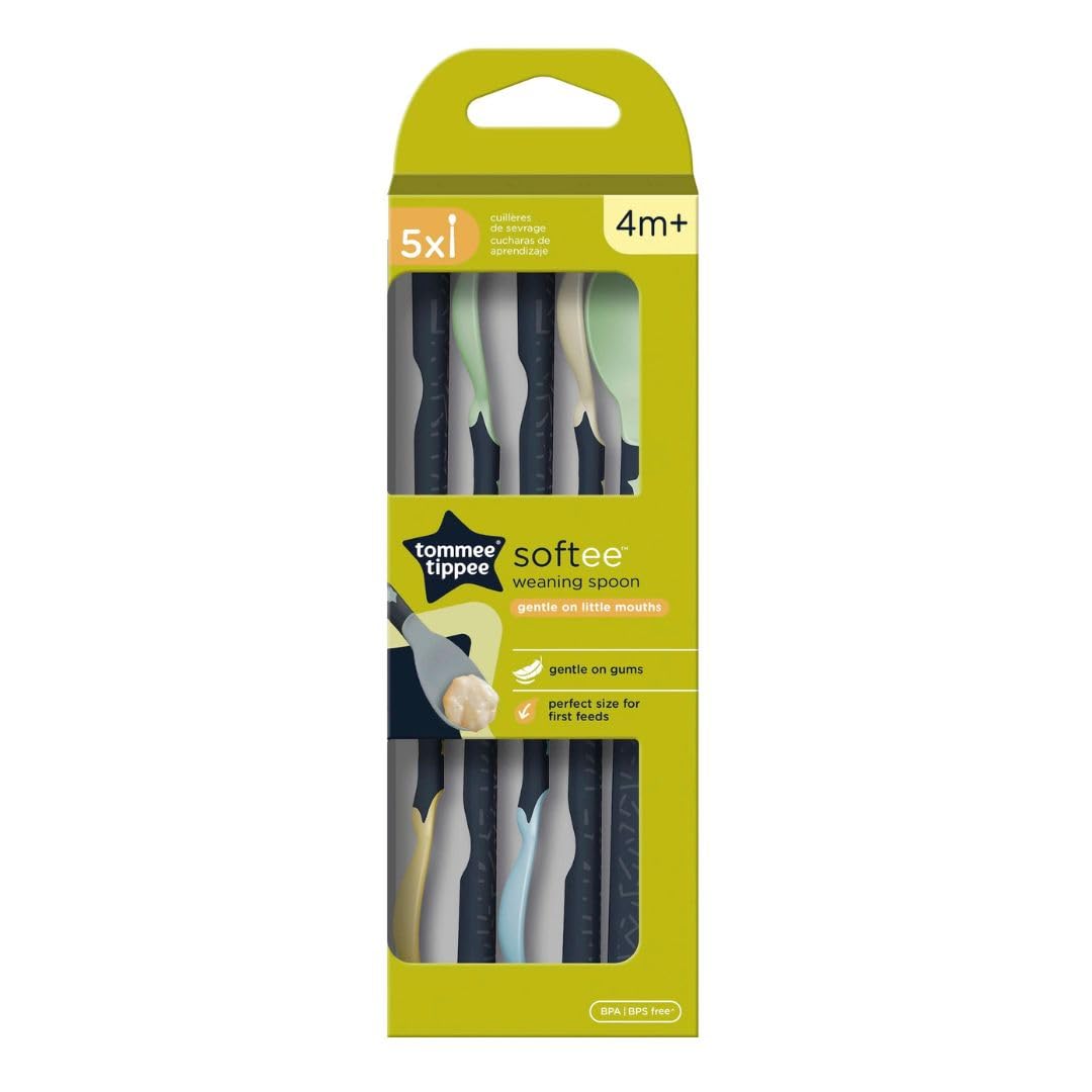tommee-tippee-cucharas-de-destete-softee-5-uds-mangos-largos-antideslizantes-y-c image 2