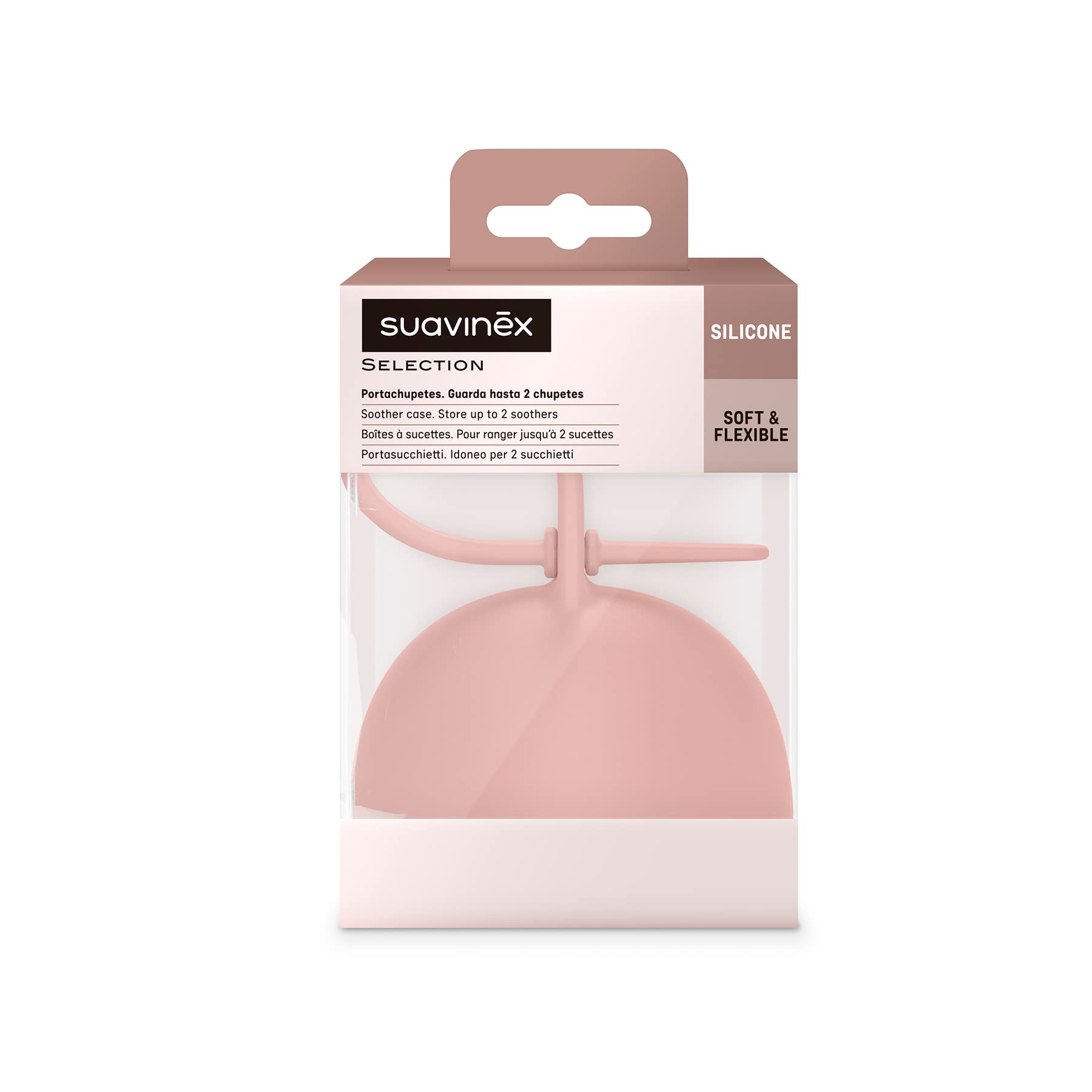 suavinex-portachupetes-de-silicona-flexible-colour-essence-nude-para-2-chupetes- image 2