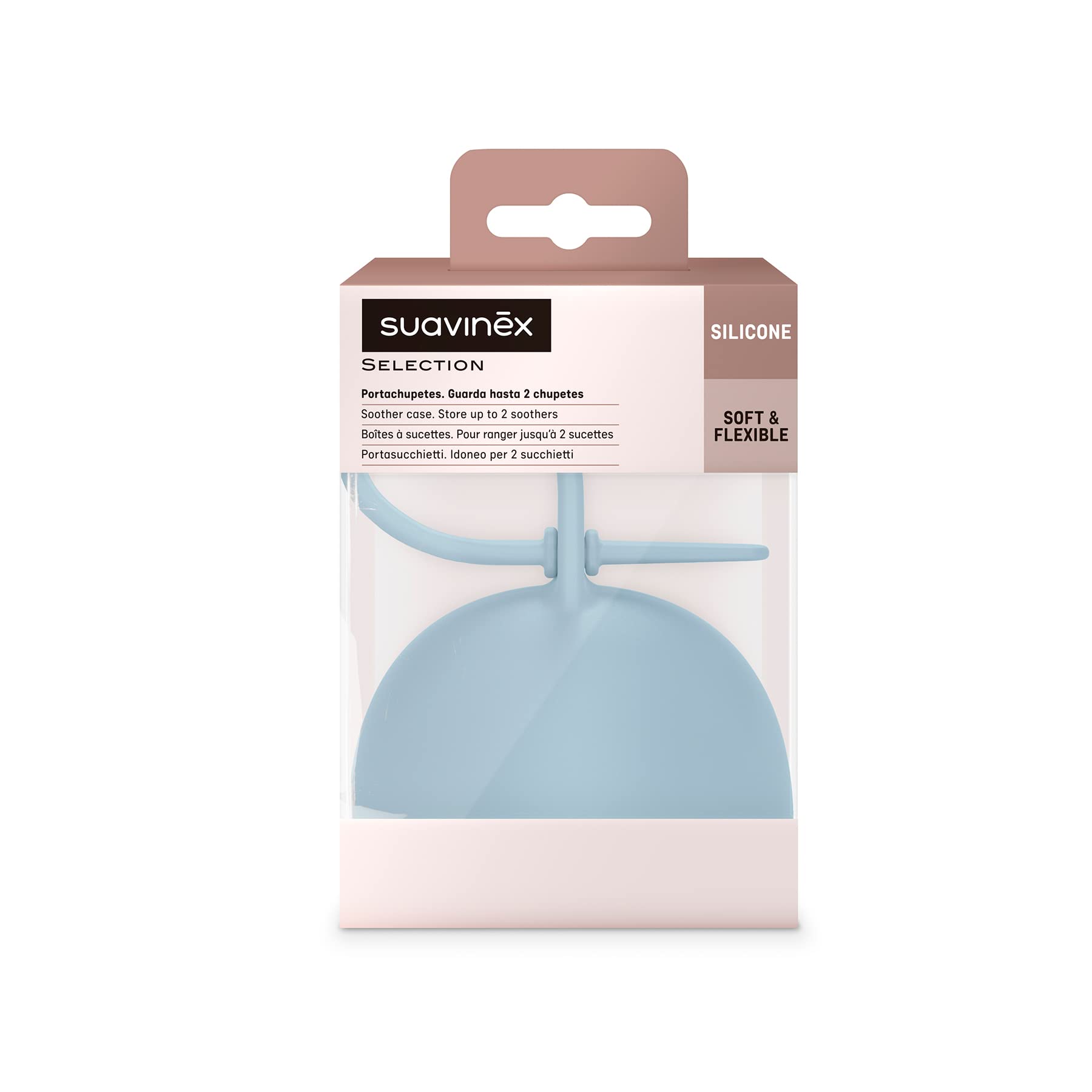 suavinex-portachupetes-colour-essence-azul-funda-de-silicona-flexible-para-2-chu image 2
