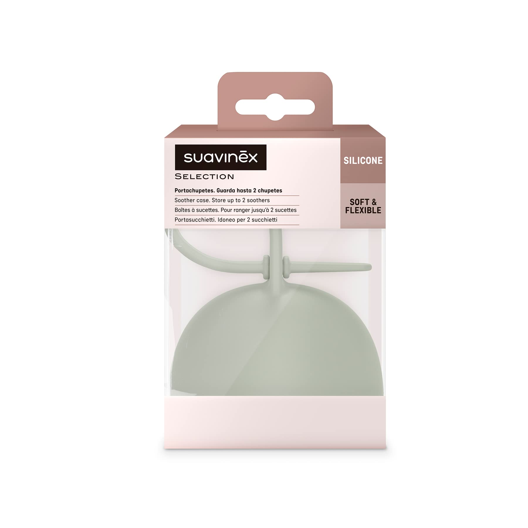 suavinex-portachupetes-de-silicona-flexible-colour-essence-verde-para-2-chupetes image 2