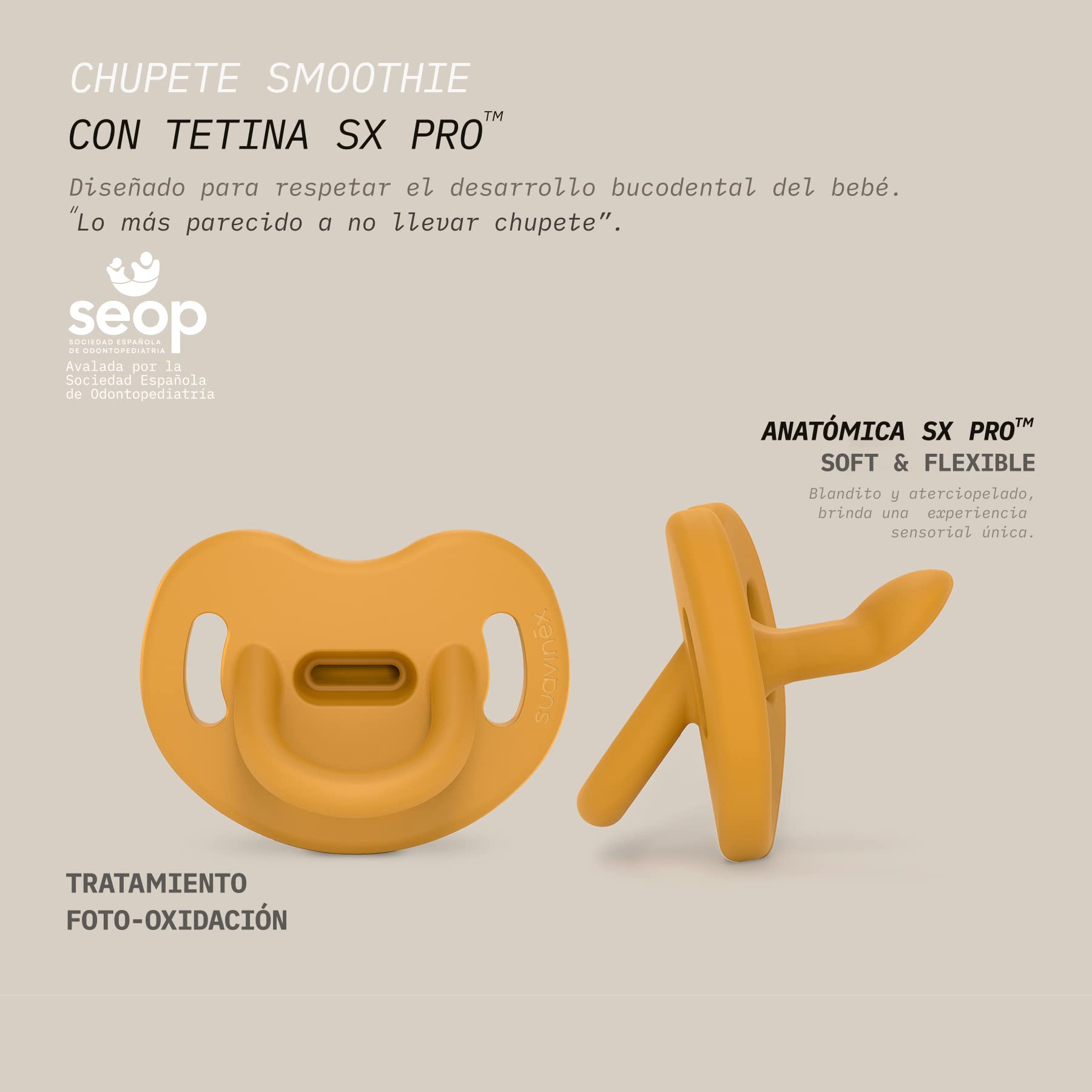 suavinex-smoothie-chupete-todo-silicona-sx-pro-6-18-meses-colour-essence-teja image 4