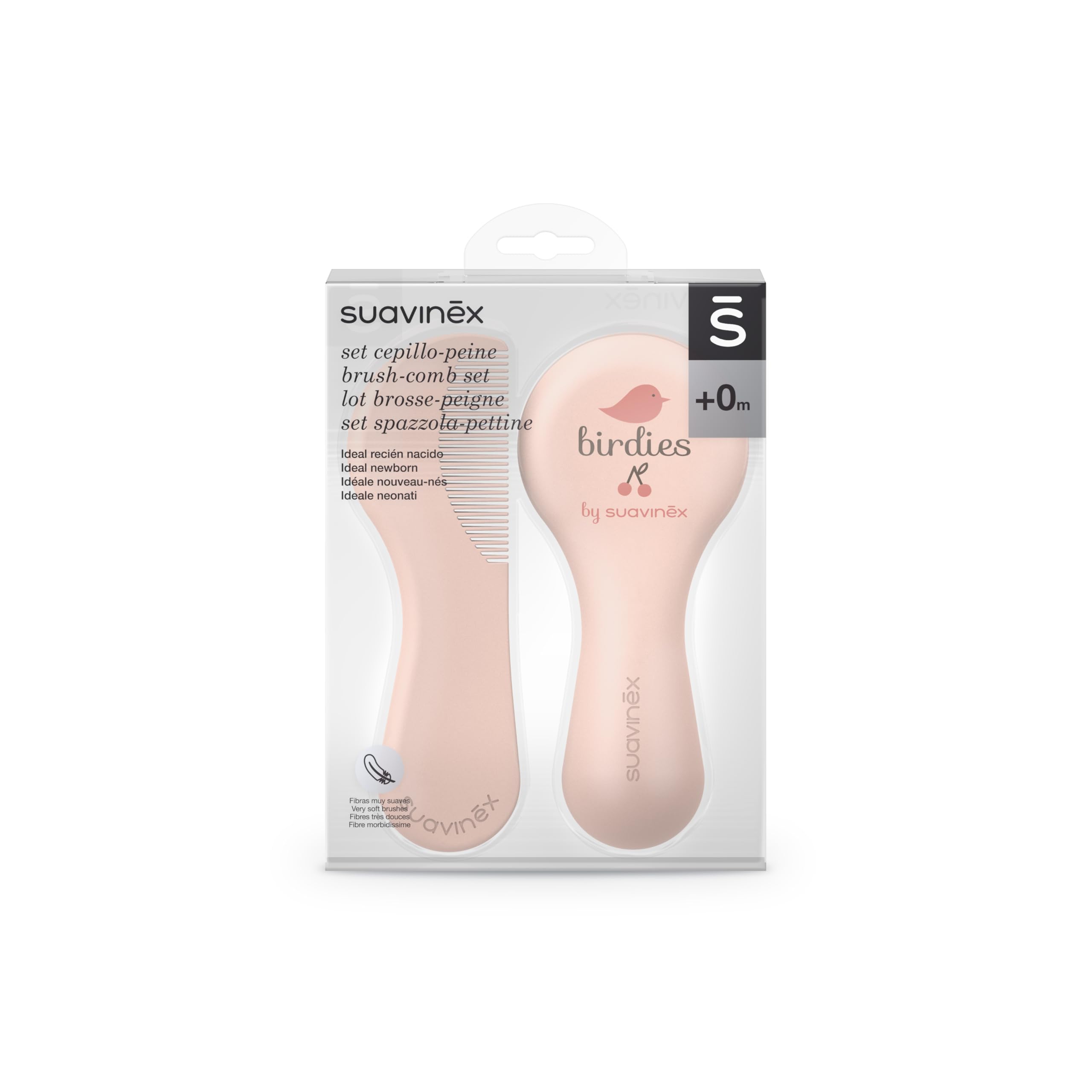 suavinex-set-cepillo-y-peine-para-beb-rosa-fibras-suaves-sin-tirones-peine-de-ca image 2