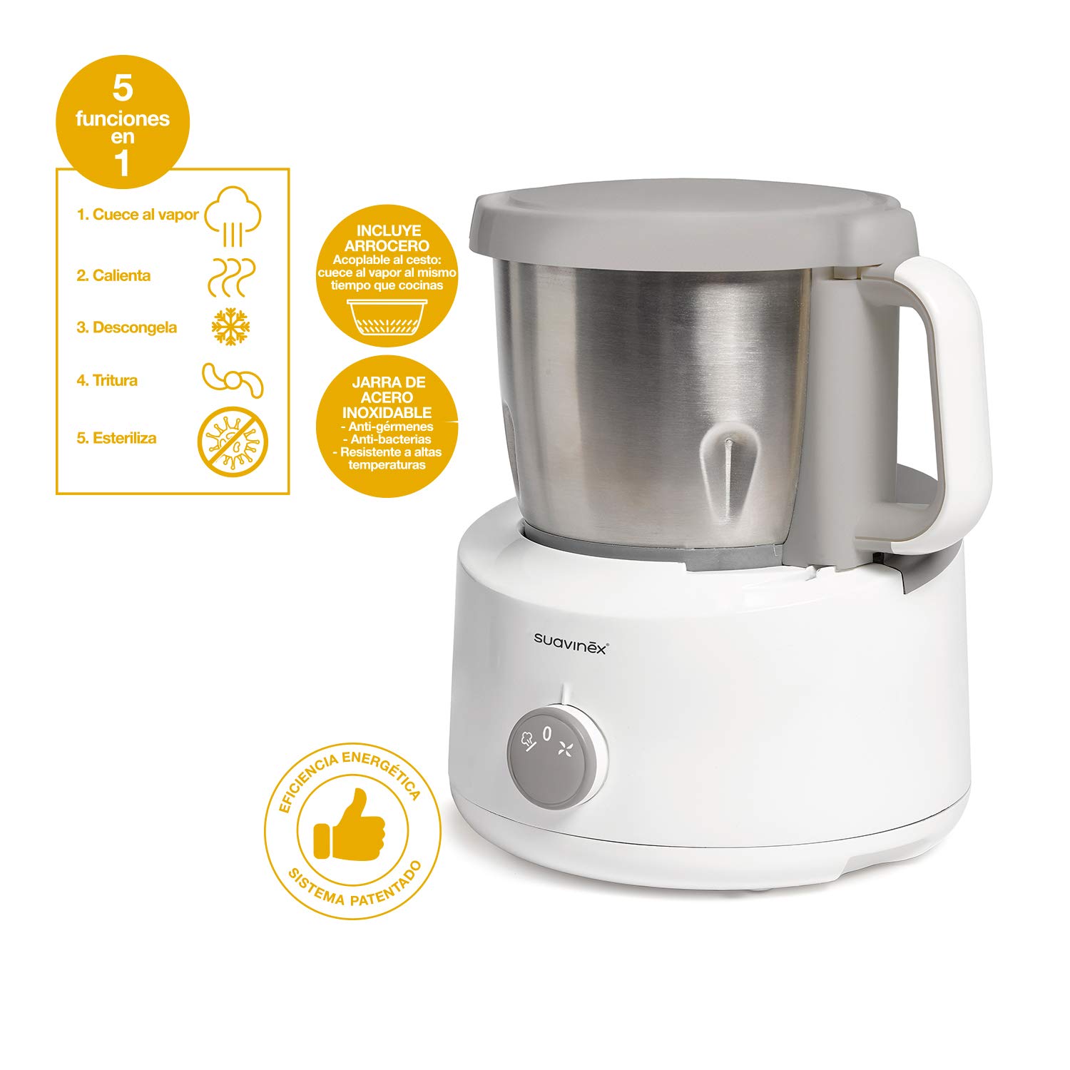 suavinex-robot-de-cocina-s-i3-robot-cocedor-5-en-1-para-beb-con-jarra-de-acero-i image 2