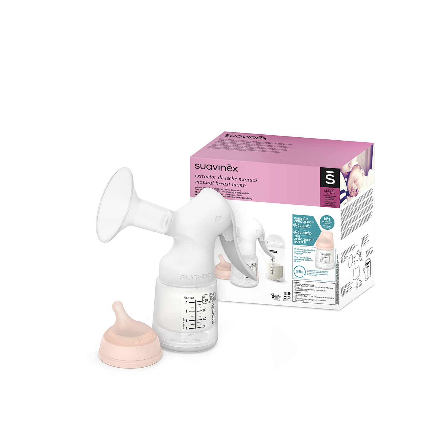 suavinex-set-extractor-manual-de-leche-materna-con-biber-n-antic-lico-zero-zero- image 2