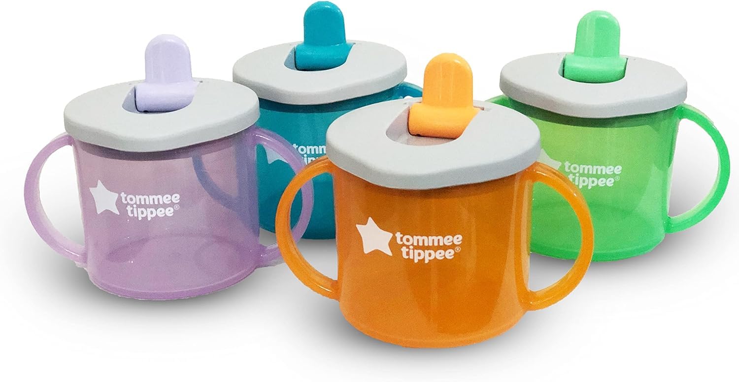tommee-tippee-first-cup-vaso-para-beb-s-190-ml-4-m-boquilla-abatible-de-flujo-li image 1