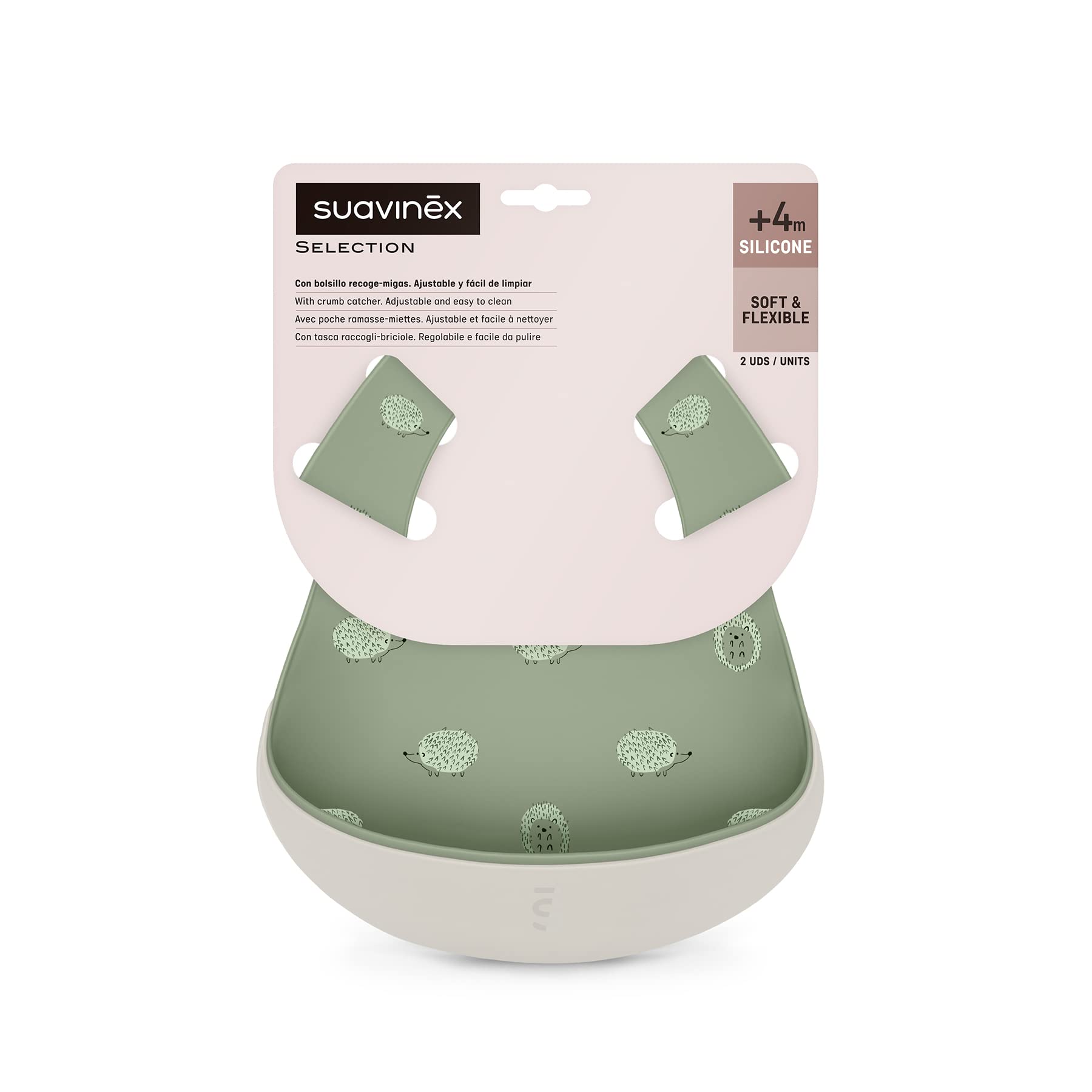 suavinex-babero-de-silicona-impermeable-enrollable-con-bolsillo-recoge-migas-cue image 2