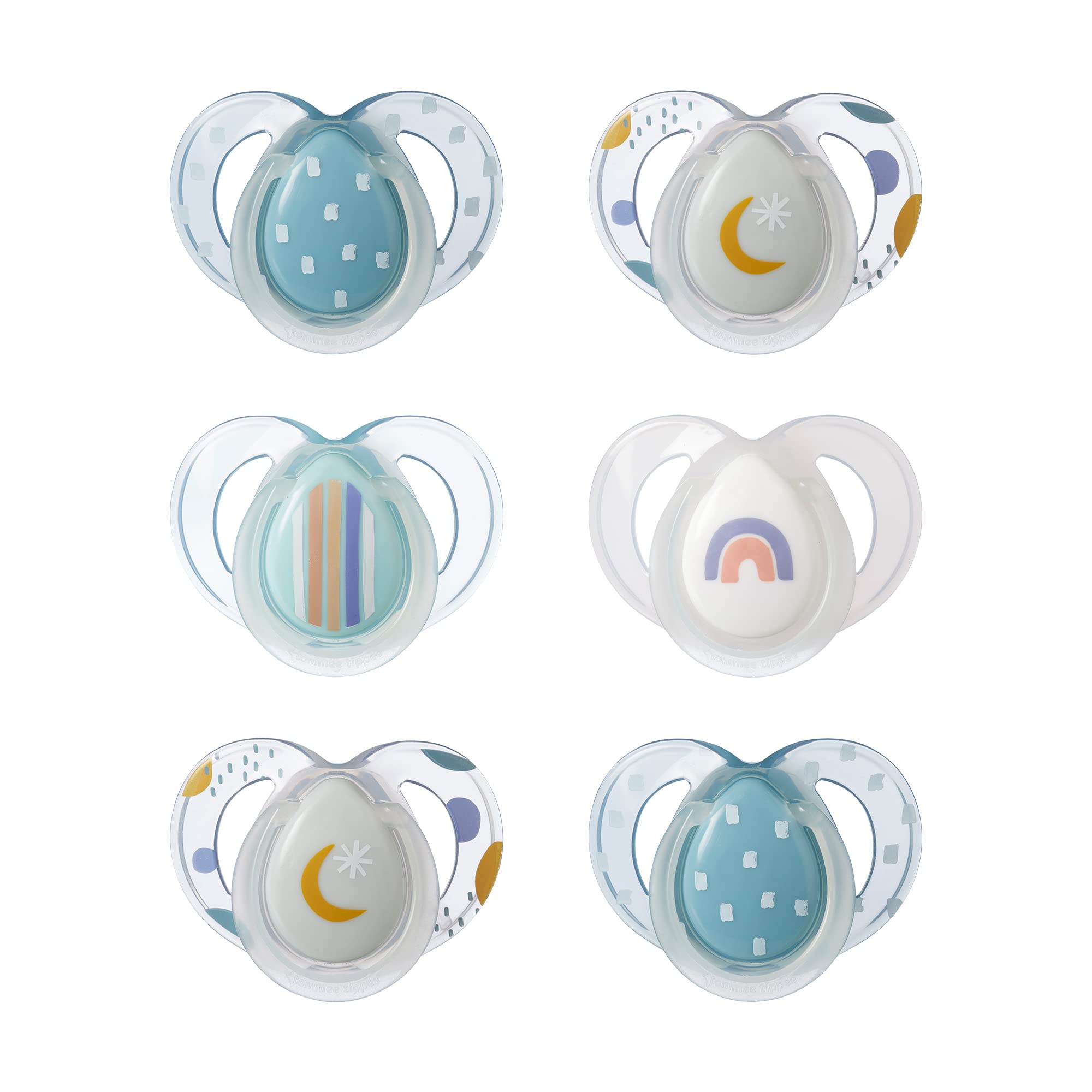 tommee-tippee-nighttime-chupete-que-brilla-en-la-oscuridad-6-18-meses-pack-de-6- image 1
