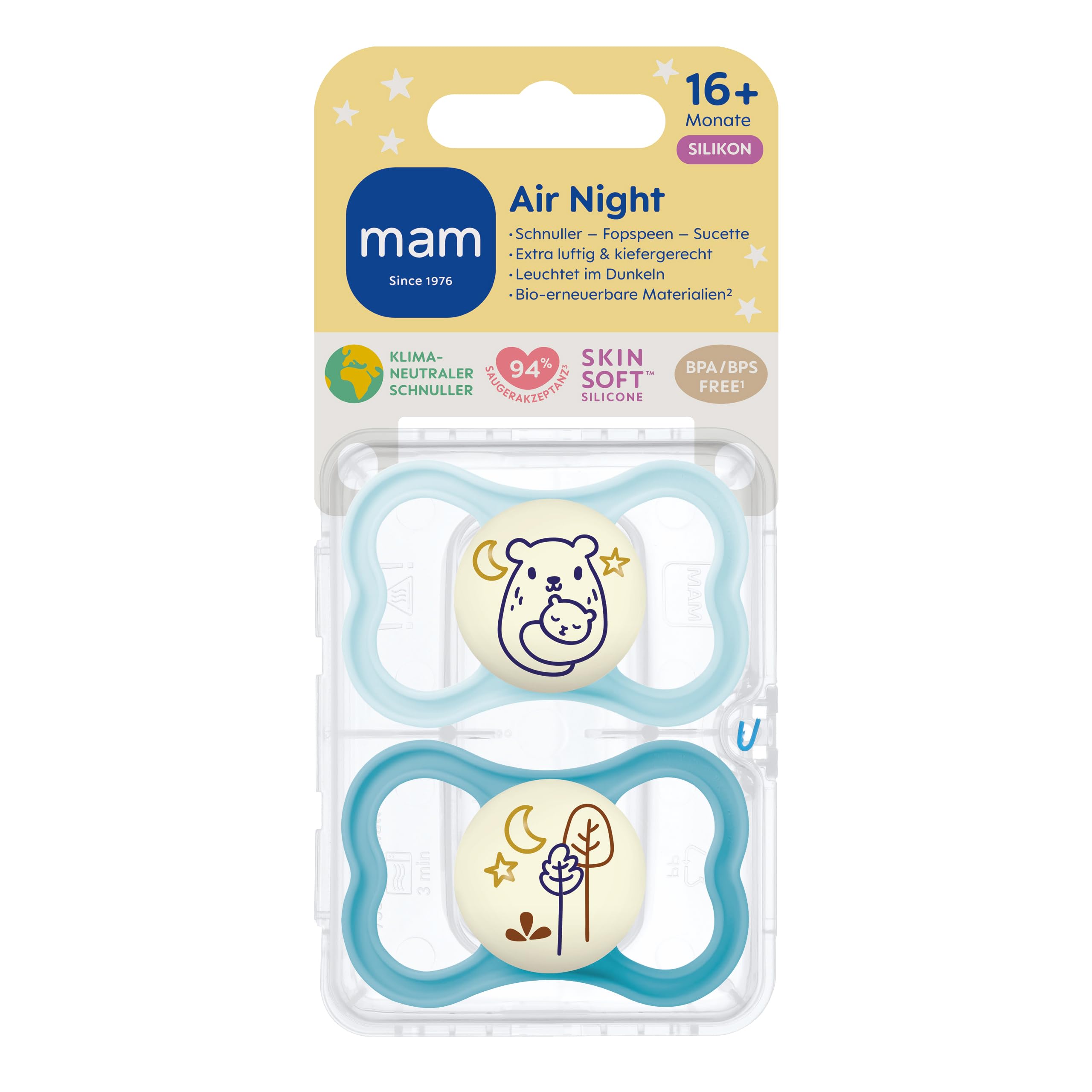 mam-air-night-pack-2-chupetes-de-silicona-nocturnos-con-bot-n-luminoso-escudo-ex image 2