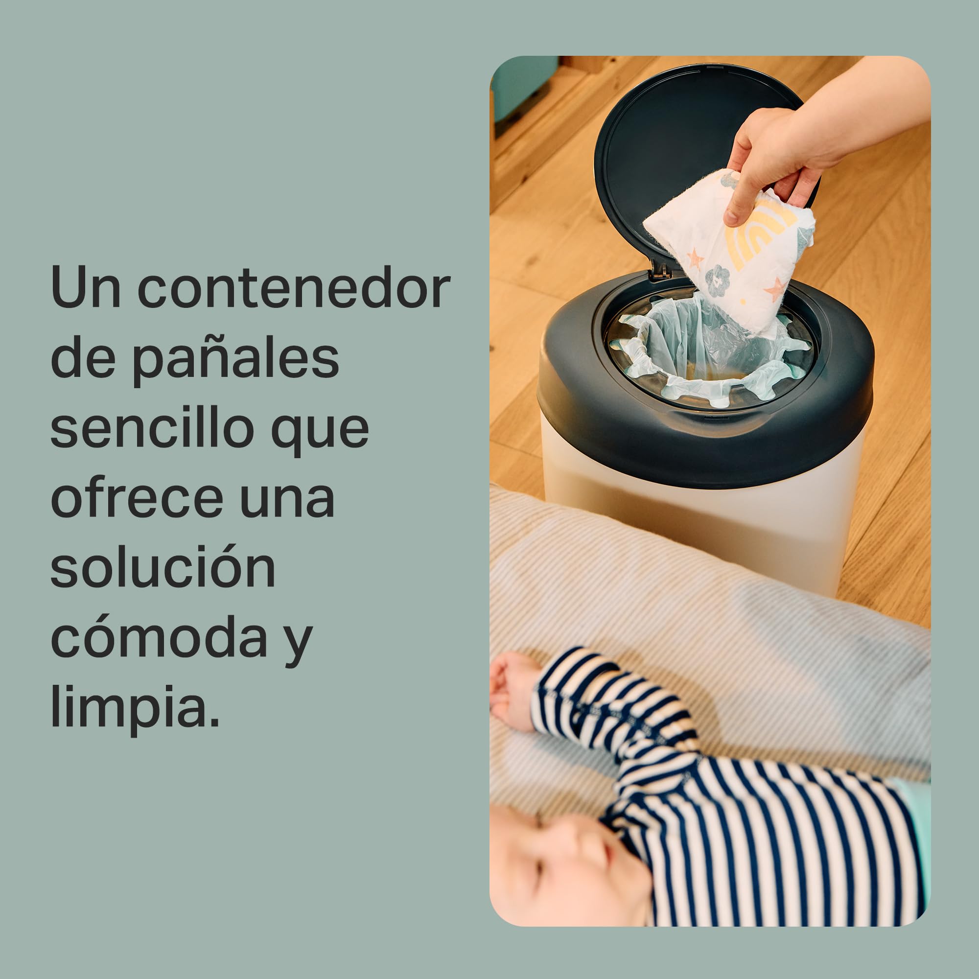 tommee-tippee-simplee-sangenic-contenedor-para-pa-ales-con-cartucho-greenfilm-an image 3