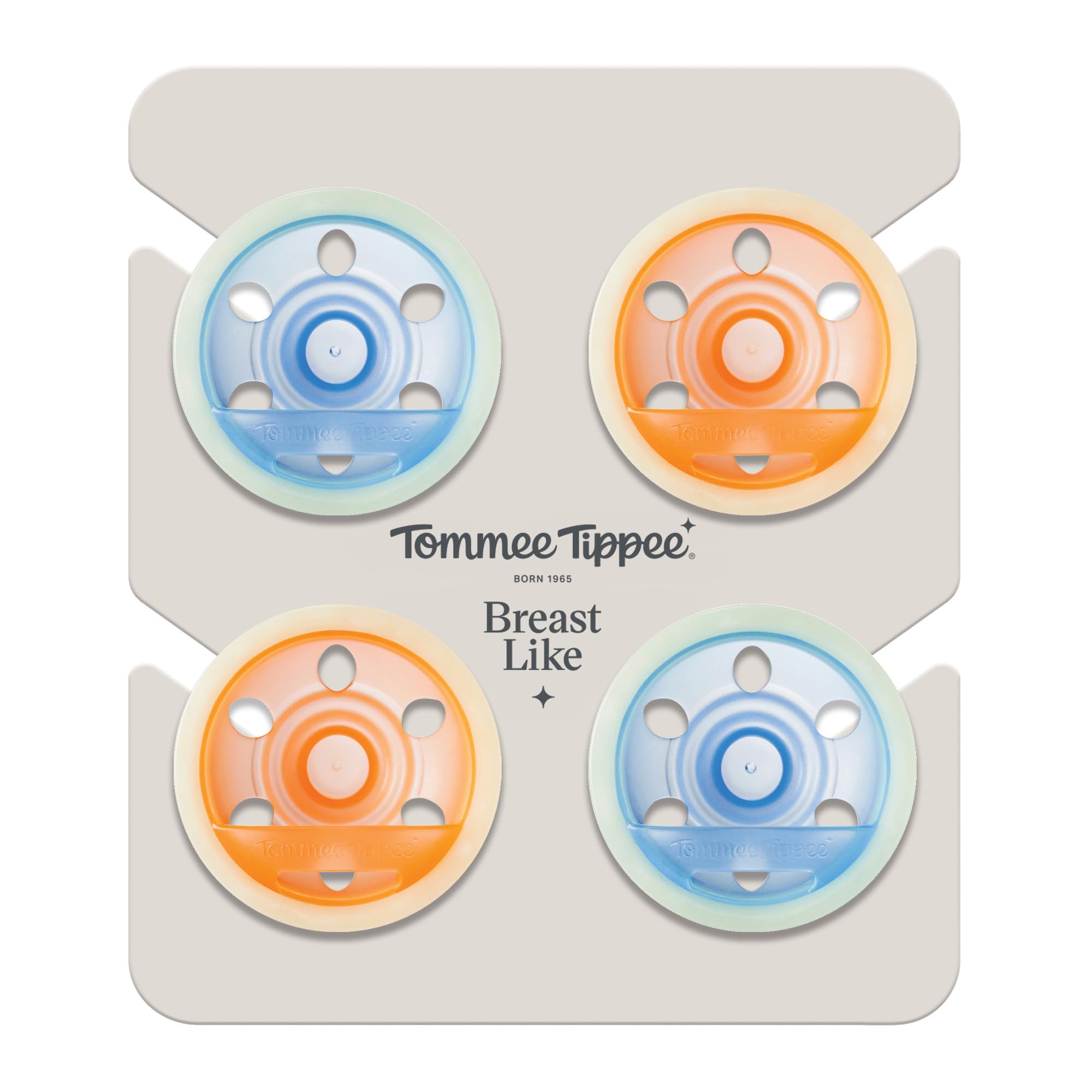 tommee-tippee-chupetes-breast-like-night-glow-0-6m-pack-de-4-chupetes-de-silicon image 2