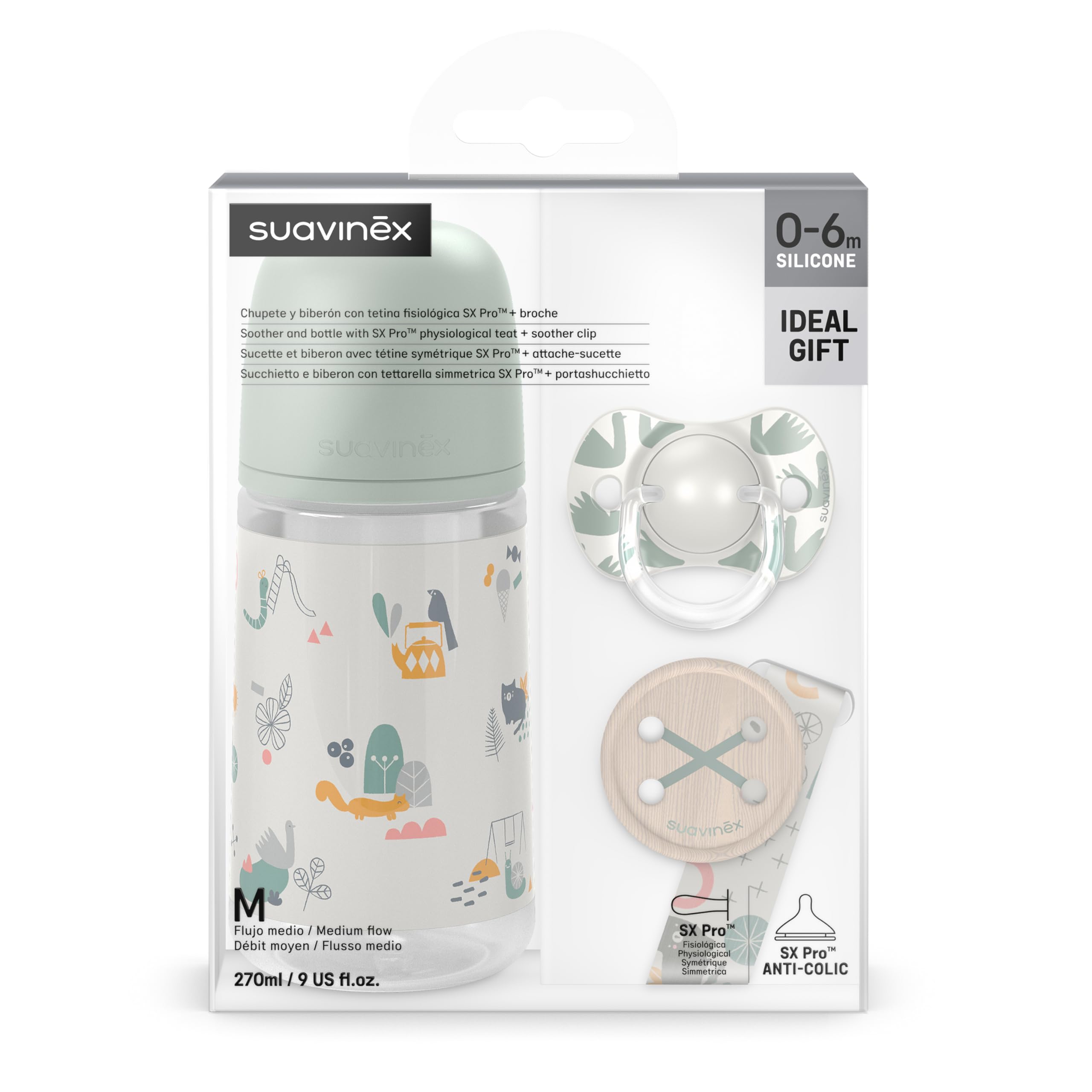 suavinex-pack-reci-n-nacido-walk-verde-con-biber-n-antic-lico-270-ml-flujo-medio image 2