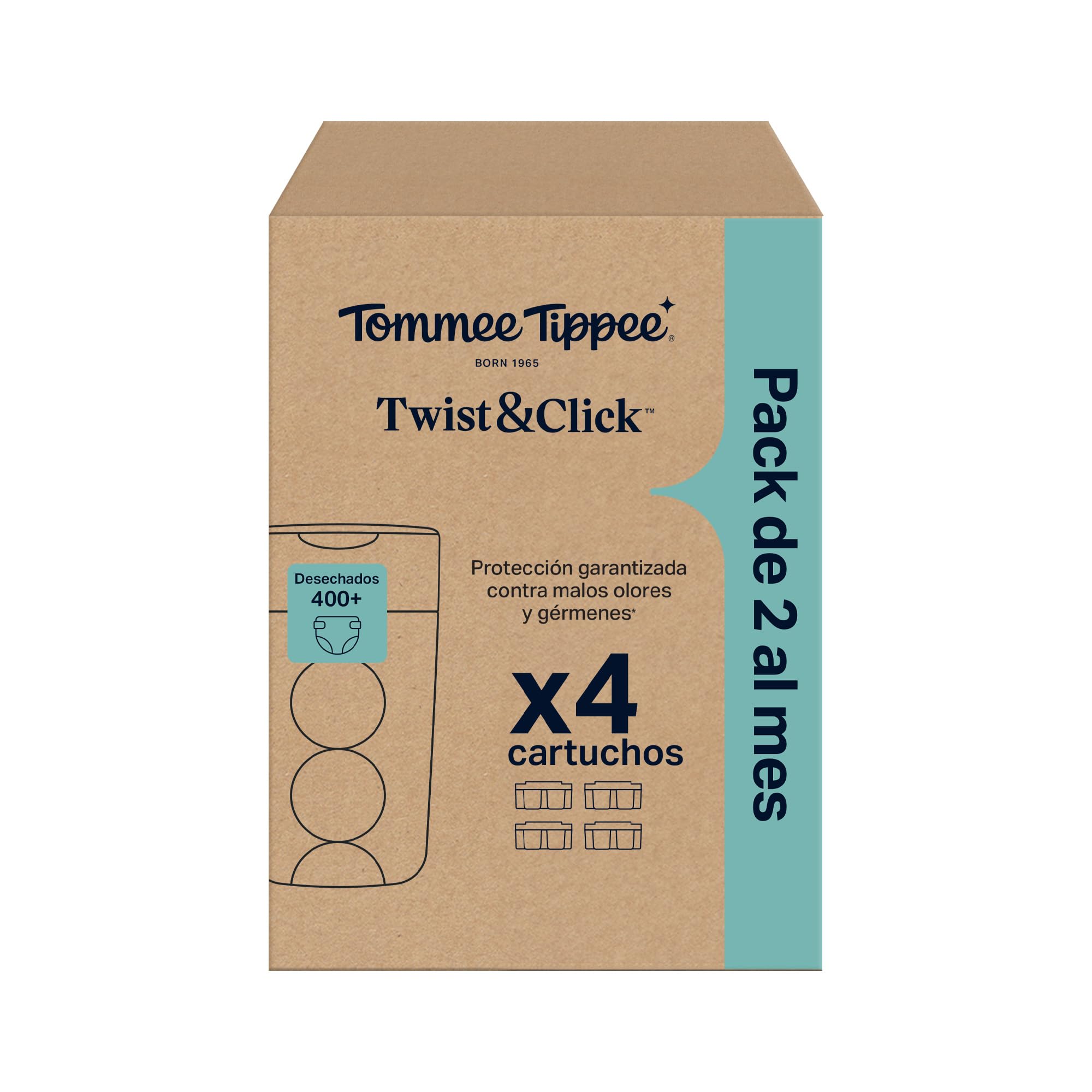 tommee-tippee-twist-click-recambios-para-contenedor-de-pa-ales-pack-de-4-cartuch image 2