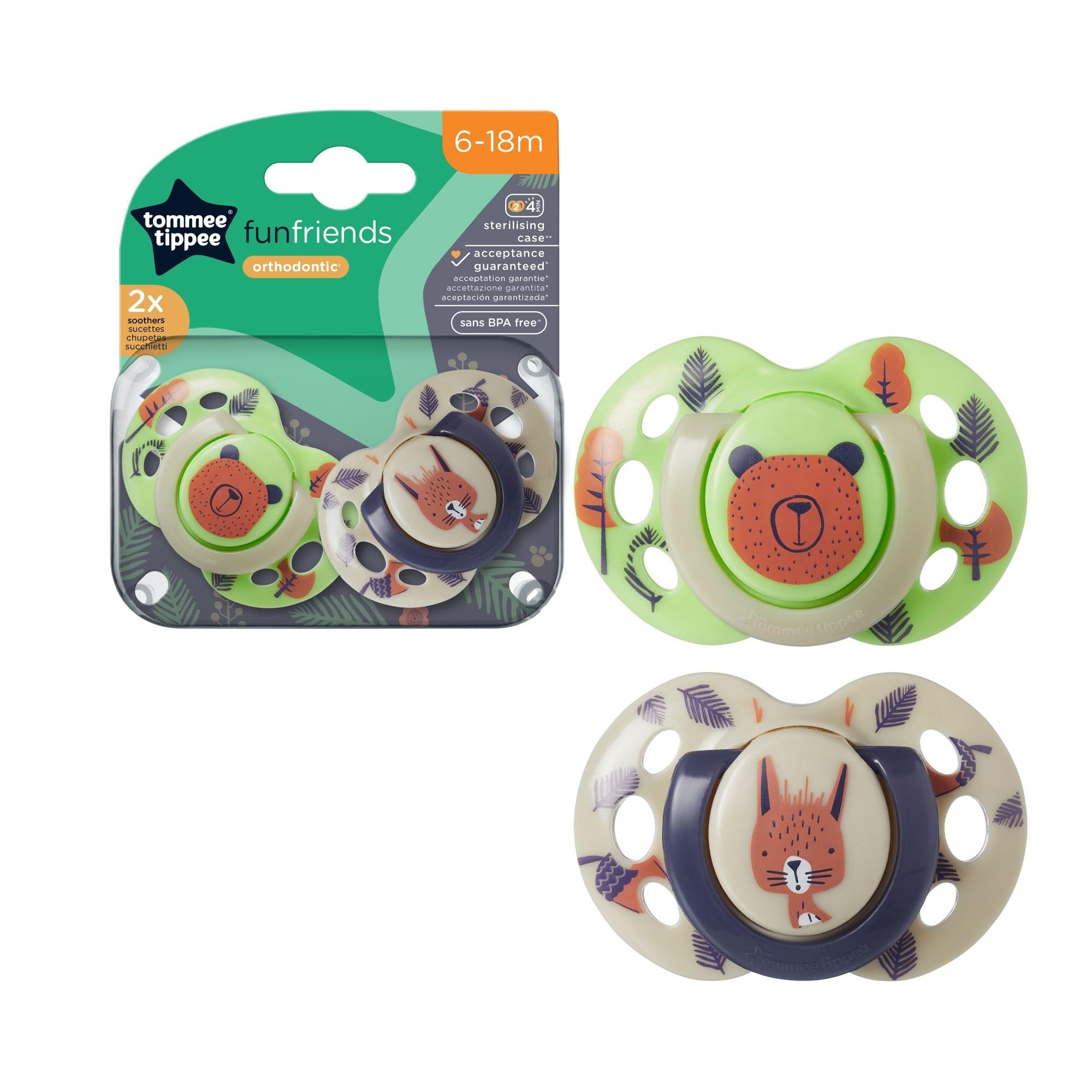 tommee-tippee-fun-chupetes-ortod-nticos-6-18-meses-pack-de-2-silicona-reversible image 3