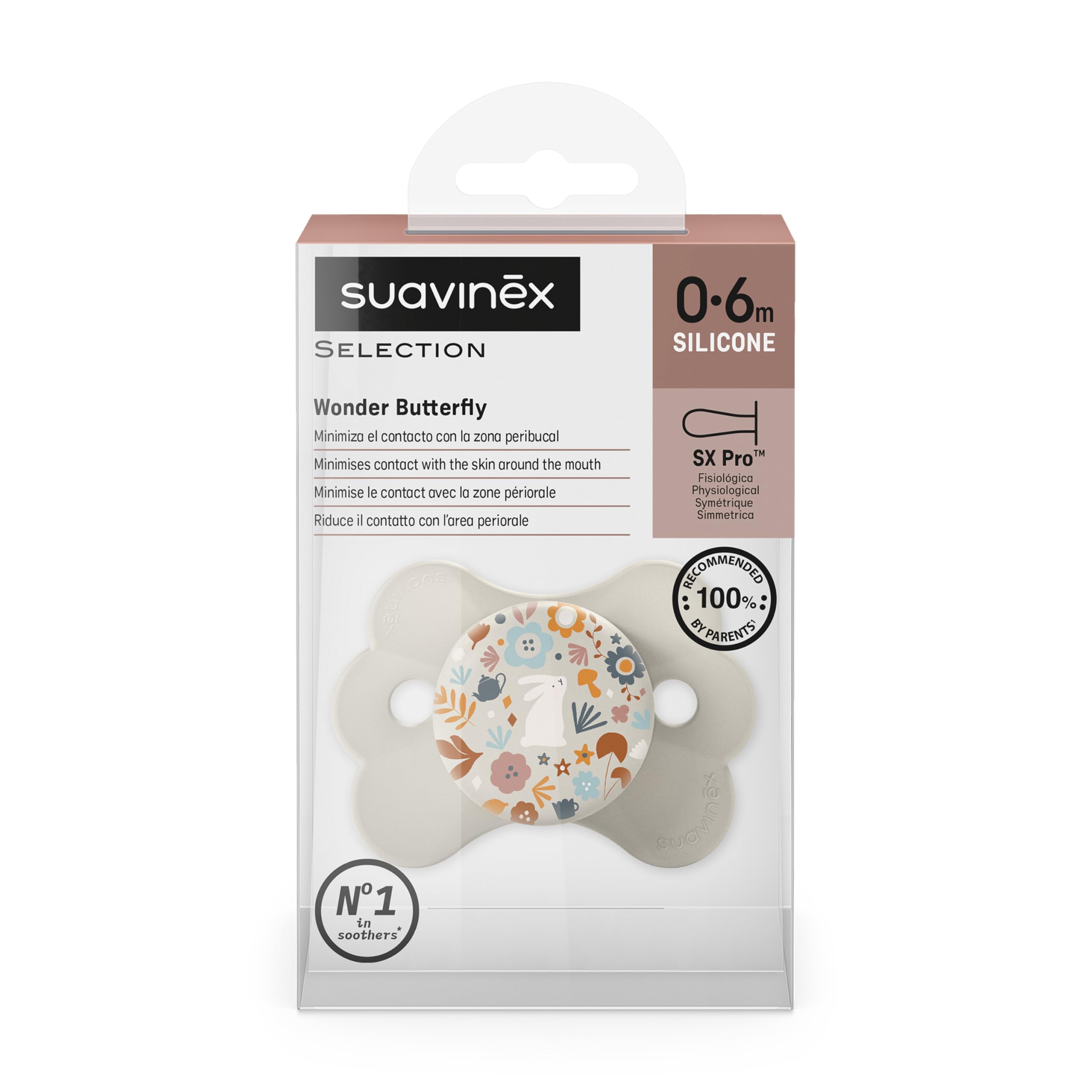 suavinex-wonderland-beige-chupete-0-6-meses-con-tetina-fisiol-gica-sx-pro-de-sil image 2