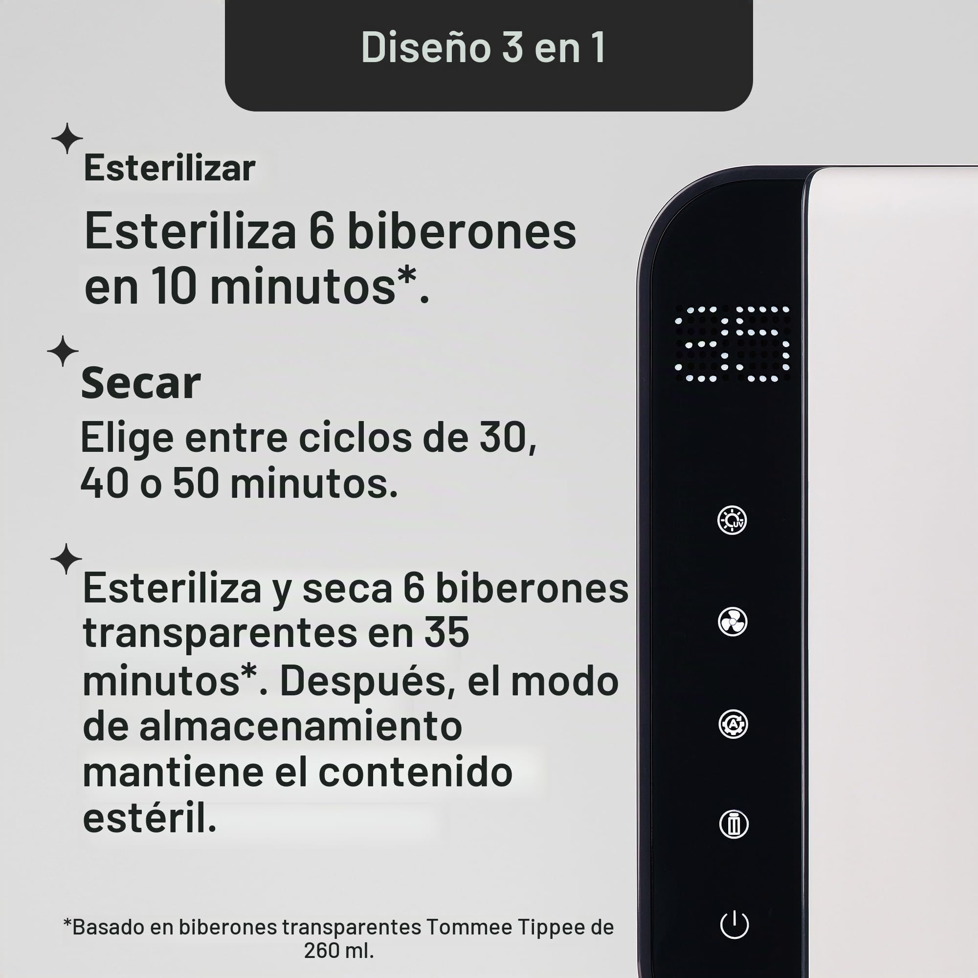 tommee-tippee-uv-3-in-1-esterilizador-y-secador-de-biberones-y-accesorios-mata-e image 6