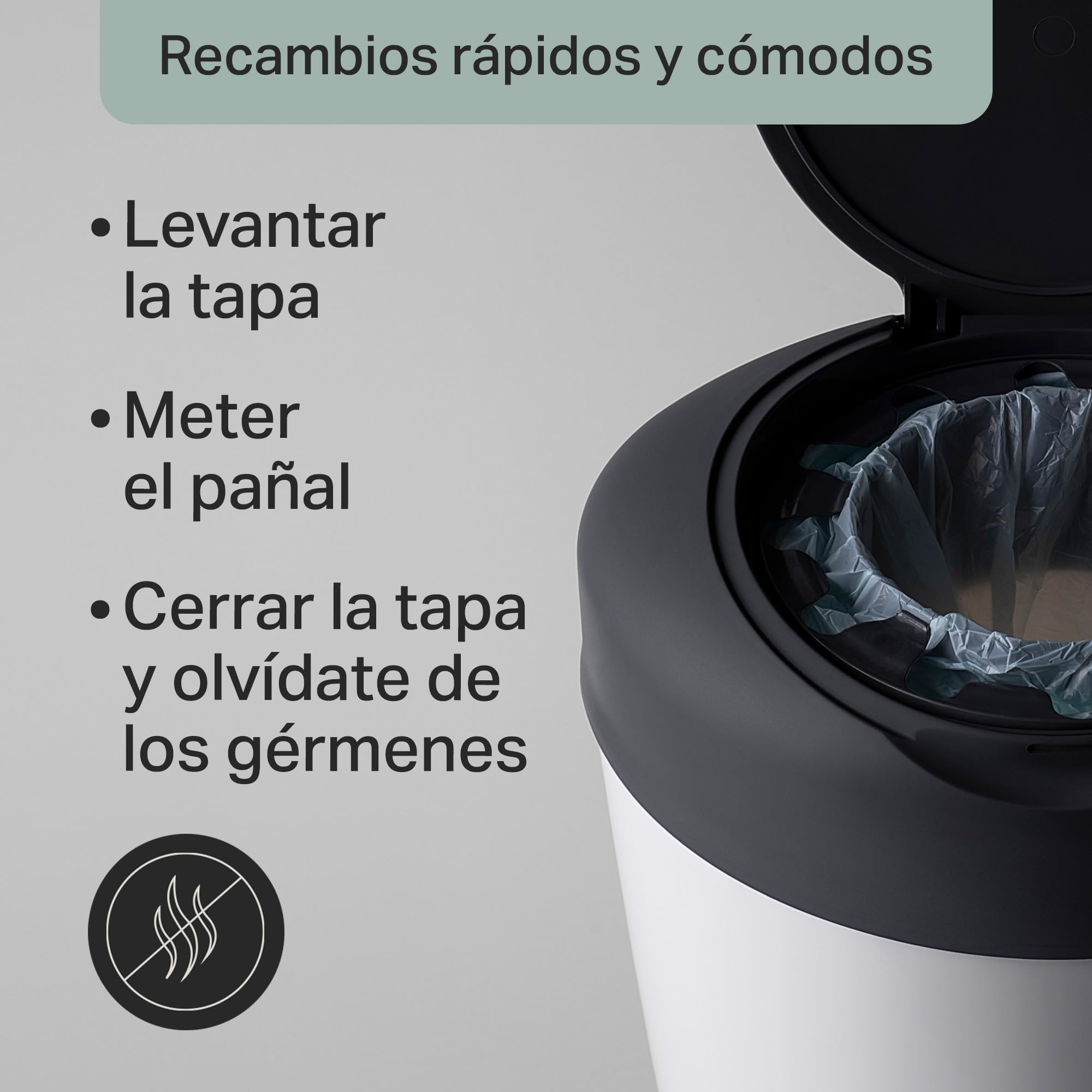 tommee-tippee-simplee-sangenic-contenedor-para-pa-ales-con-cartucho-greenfilm-an image 5