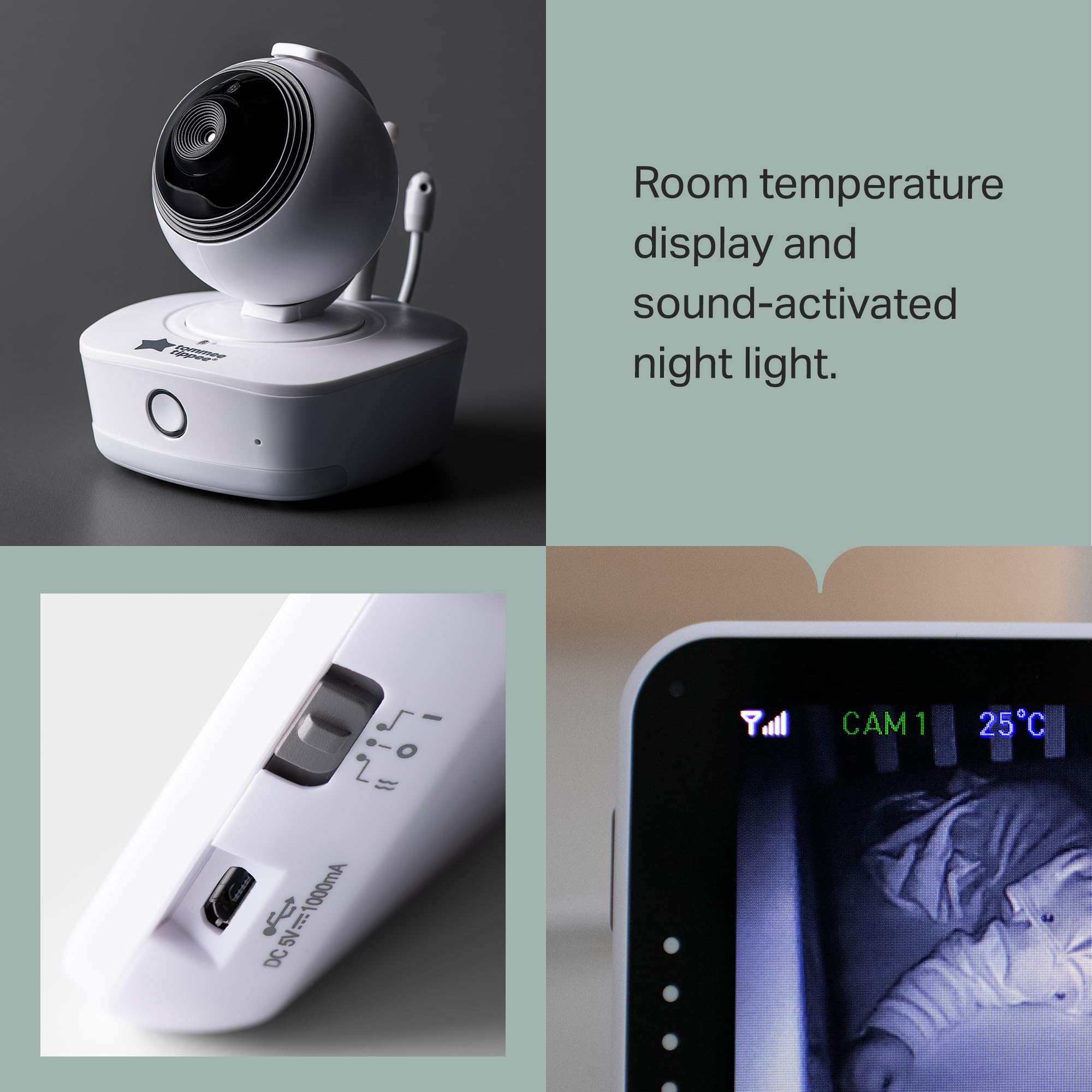 tommee-tippee-dreamee-monitor-de-beb-con-v-deo-y-sonido-pantalla-4-3-c-mara-pano image 5