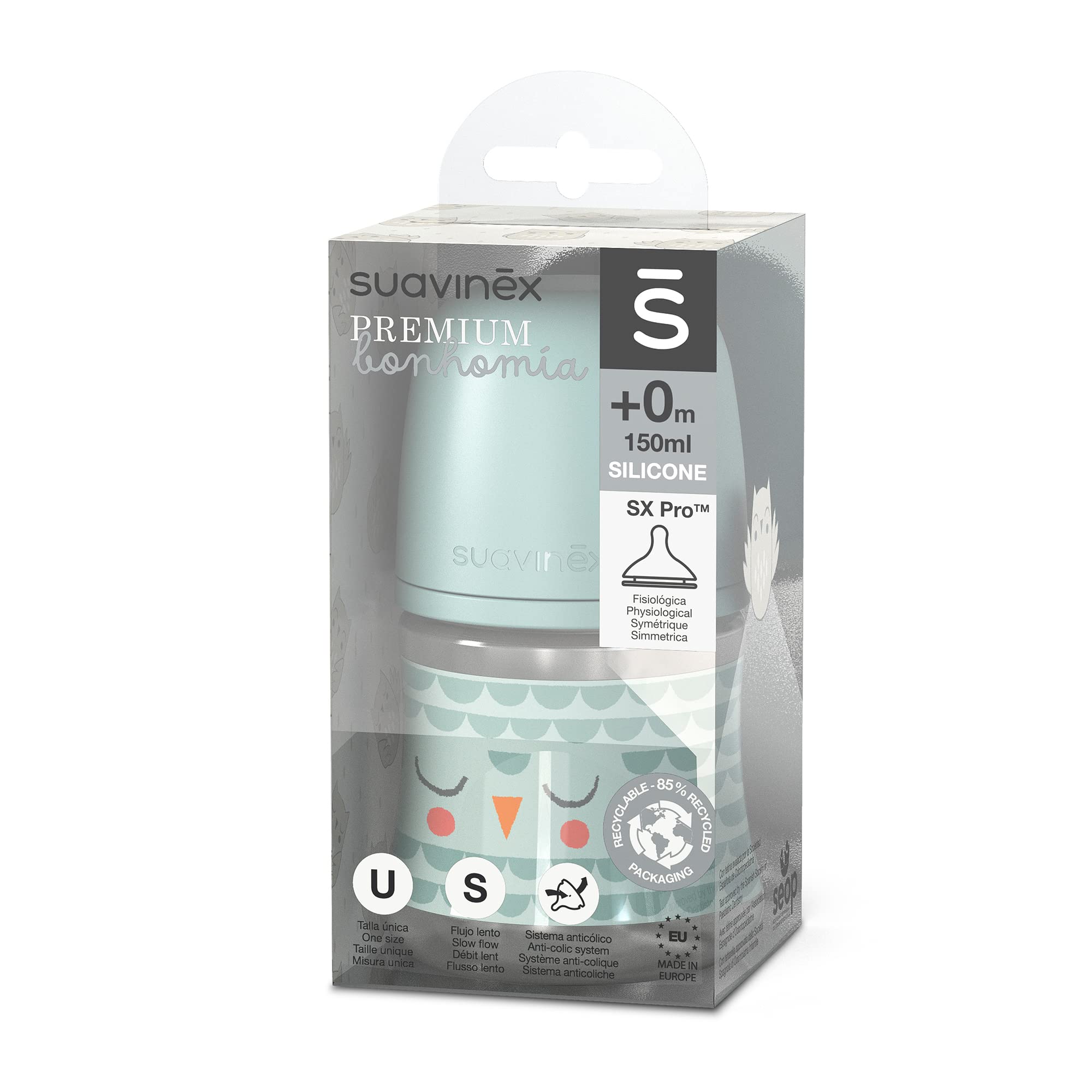 suavinex-bonhomia-biber-n-150-ml-con-tetina-fisiol-gica-sx-pro-de-silicona-flujo image 3