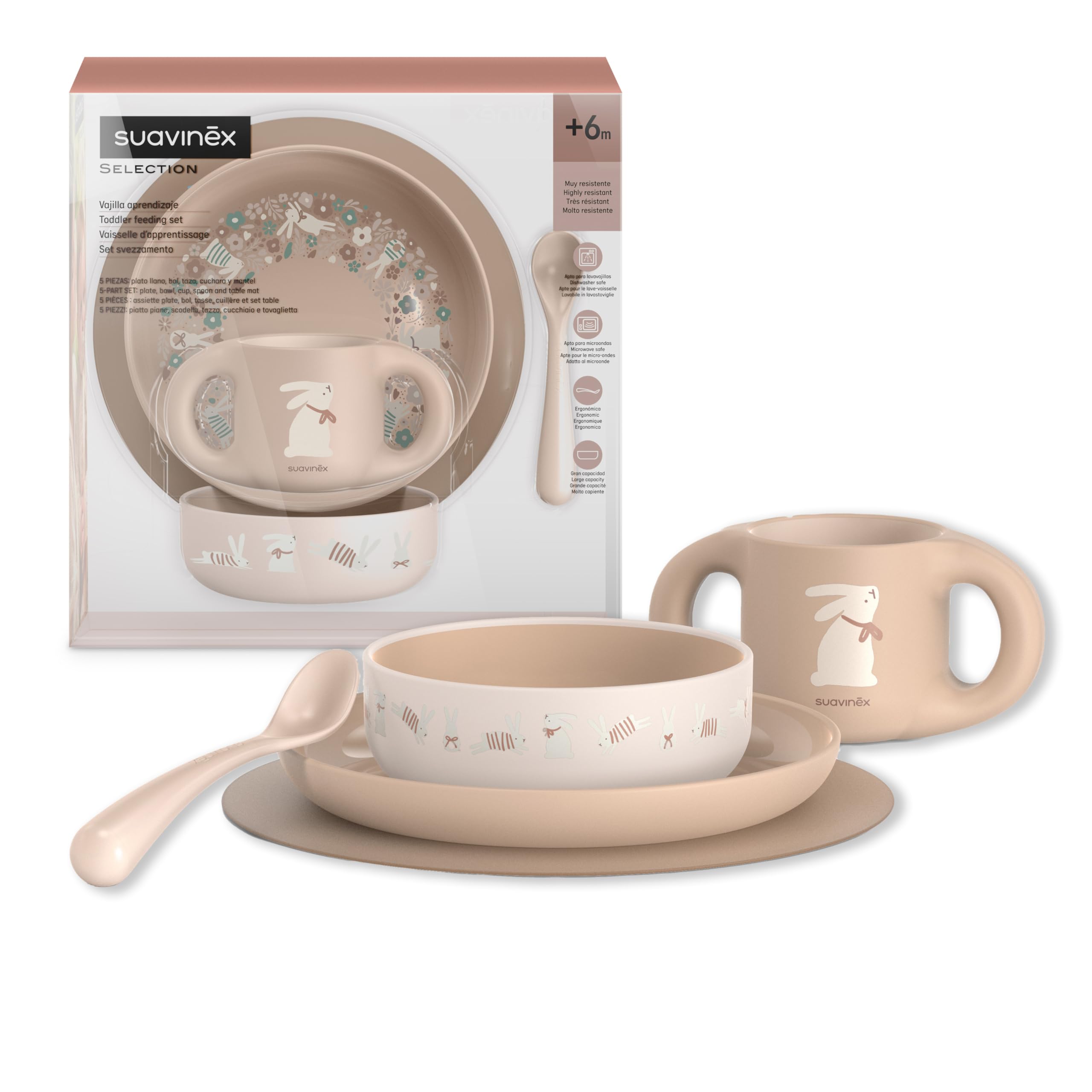 suavinex-vajilla-de-aprendizaje-5-piezas-irrompible-para-beb-s-6-meses-taza-plat image 1
