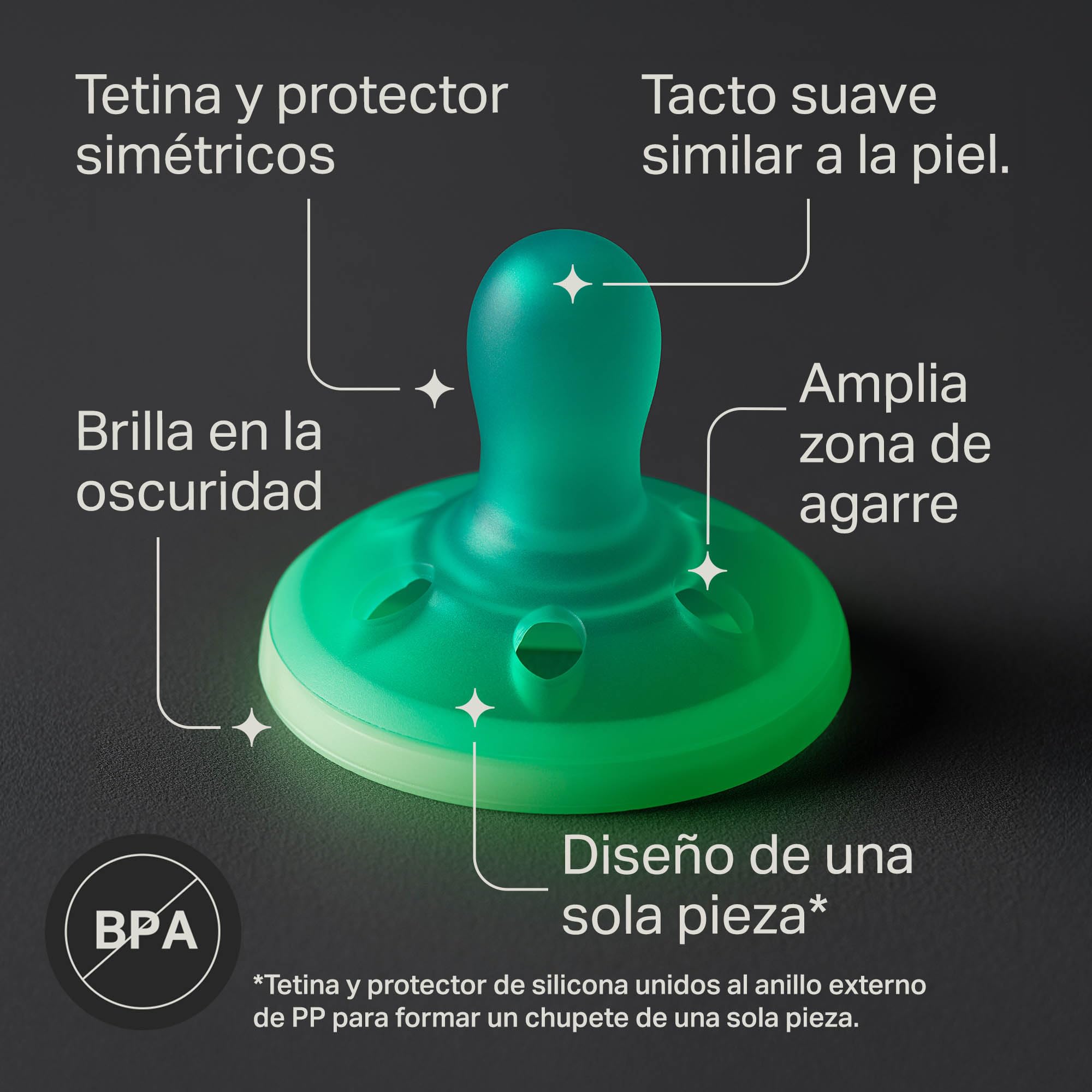 tommee-tippee-chupetes-breast-like-night-glow-0-6m-pack-de-4-chupetes-de-silicon image 4