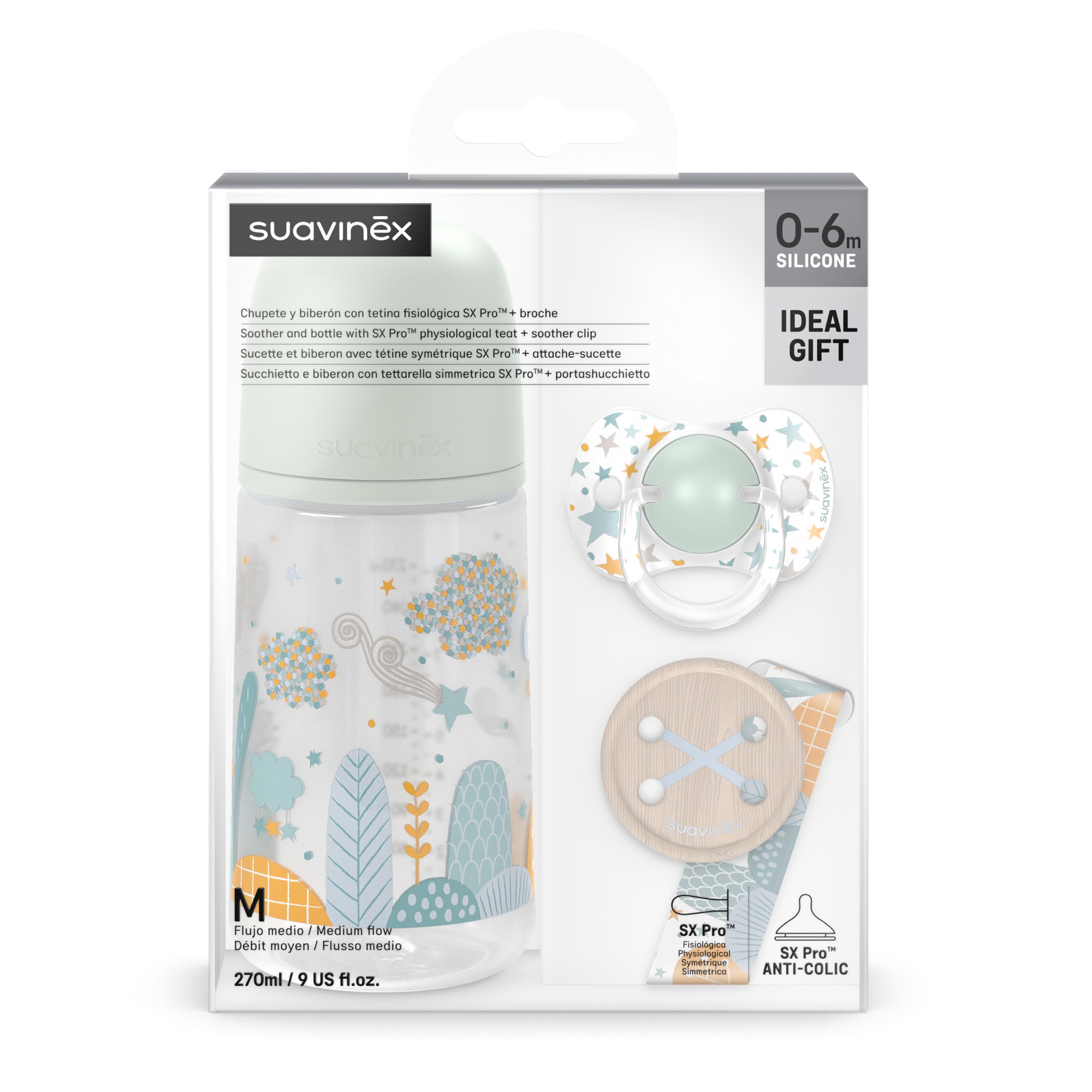 suavinex-pack-reci-n-nacido-dreams-verde-biber-n-antic-lico-270-ml-chupete-0-6-m image 2