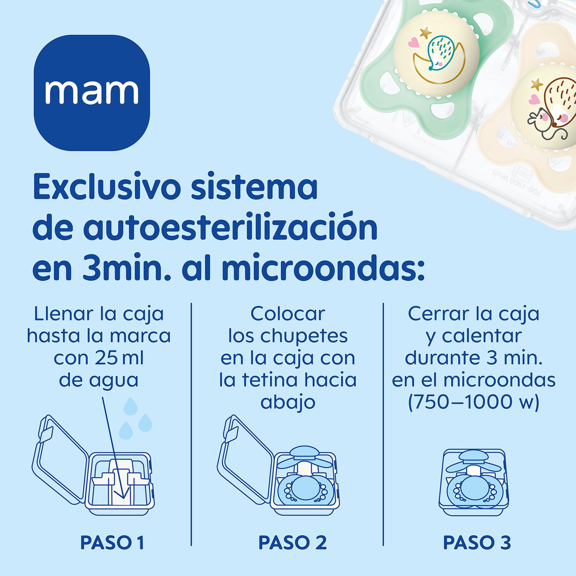 mam-chupete-original-noche-6-meses-azul-brillante-pack-2-uds-con-tetina-skinsoft image 5