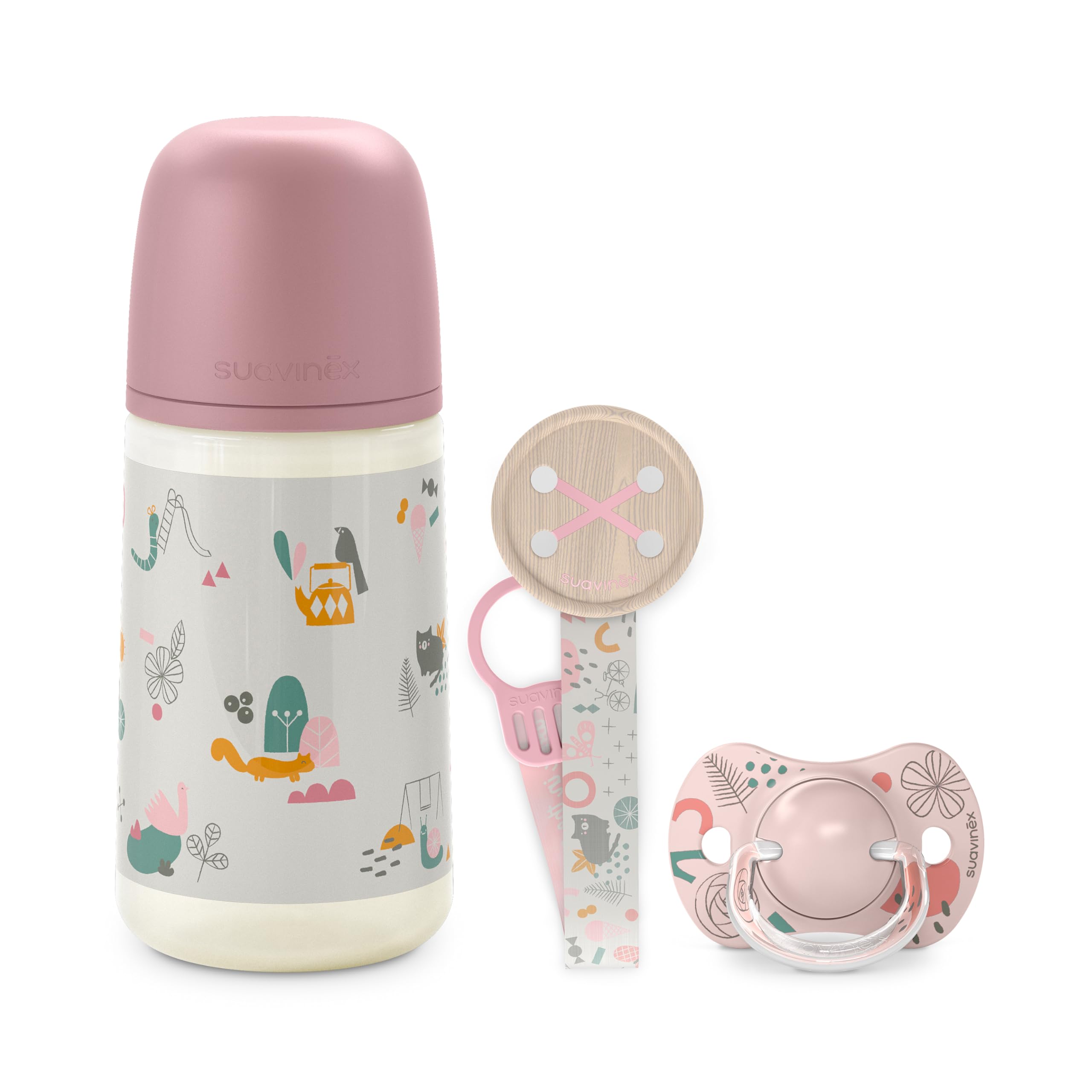 suavinex-pack-reci-n-nacido-walk-rosa-biber-n-antic-lico-270-ml-chupete-0-6-mese image 1