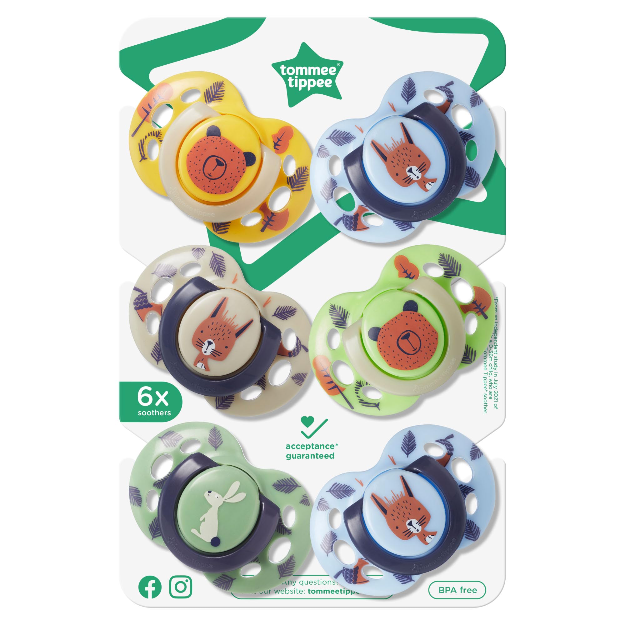 tommee-tippee-chupete-fun-6-18-meses-pack-de-6-chupetes-sim-tricos-de-silicona-s image 2