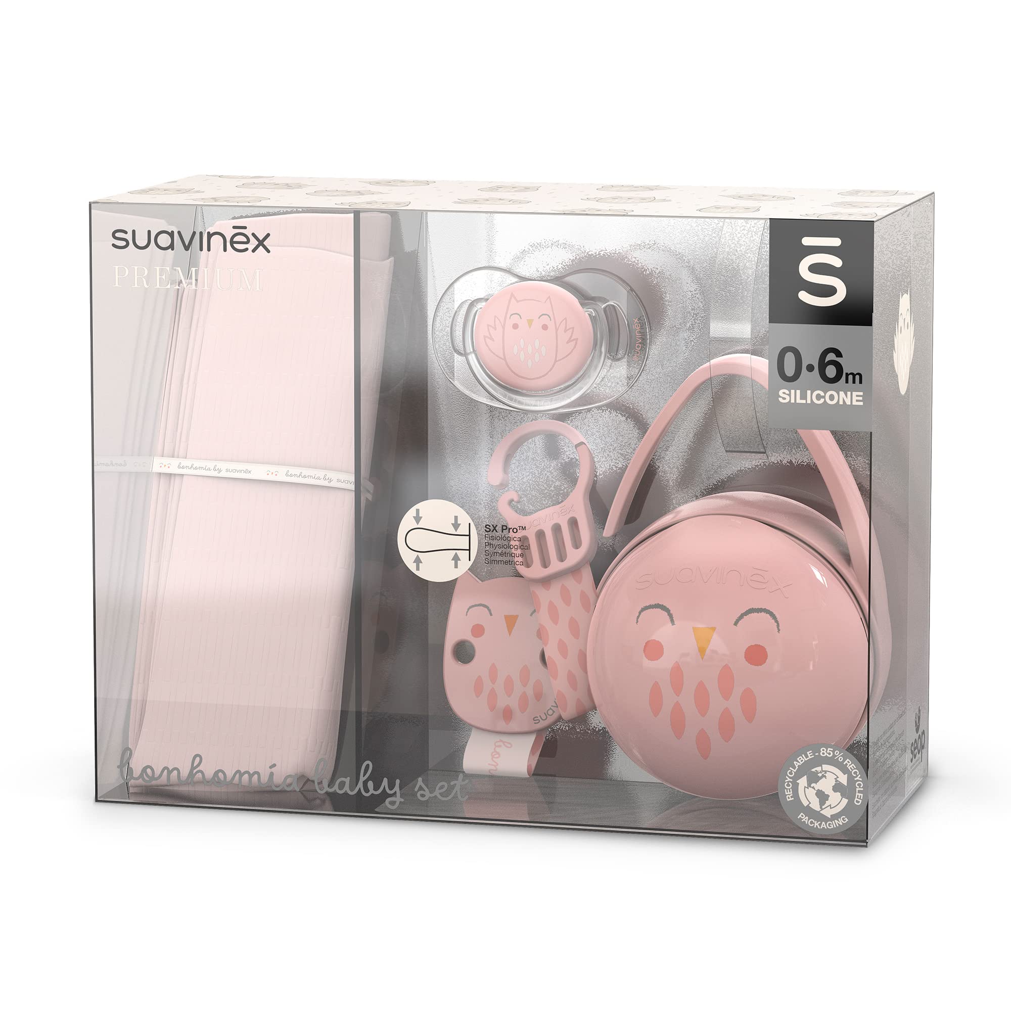 suavinex-set-regalo-reci-n-nacido-bonhomia-rosa-4-pcs-muselina-algod-n-chupete-s image 1