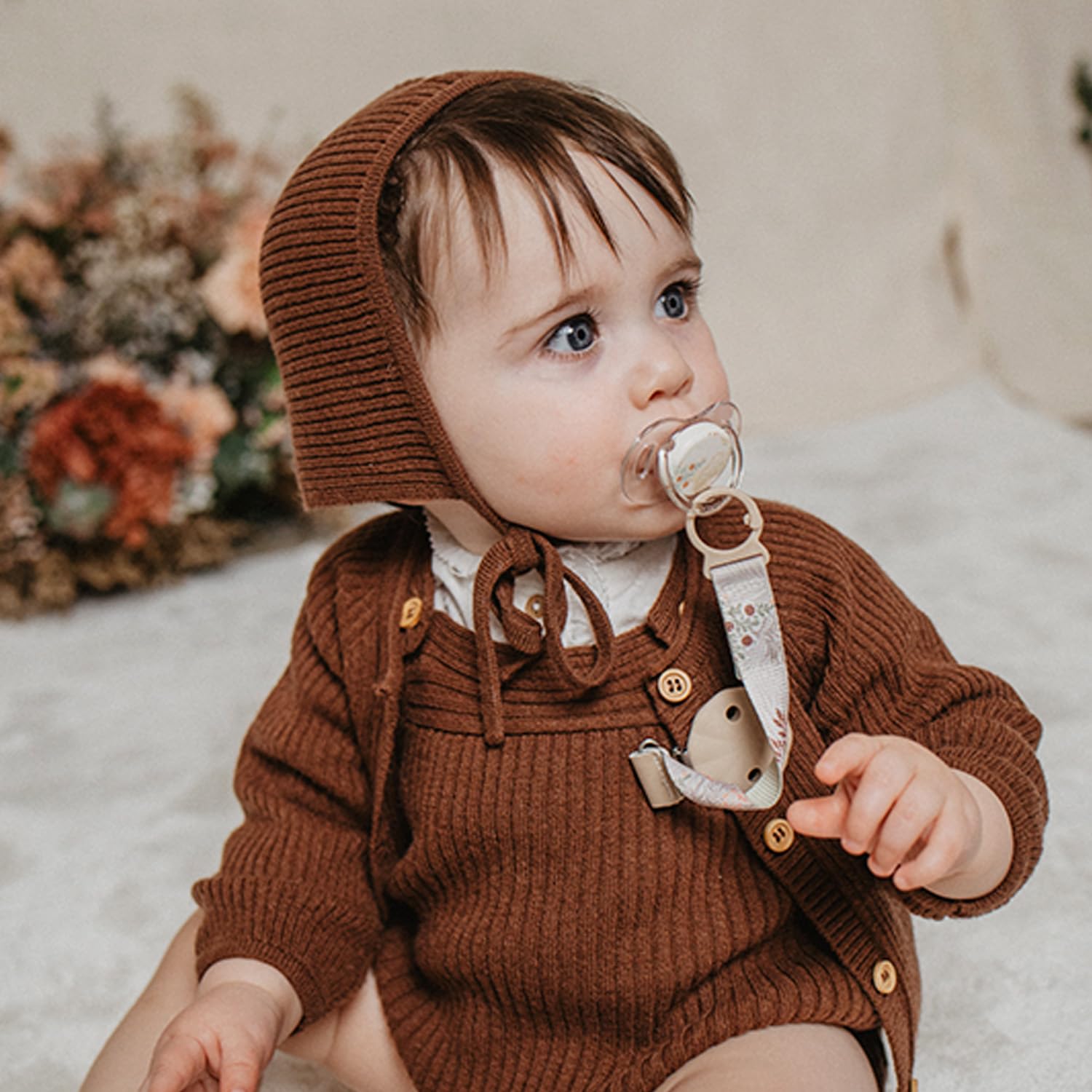 suavinex-poetry-chupetero-de-tela-reversible-con-clip-beige-para-beb-s-0-meses image 3