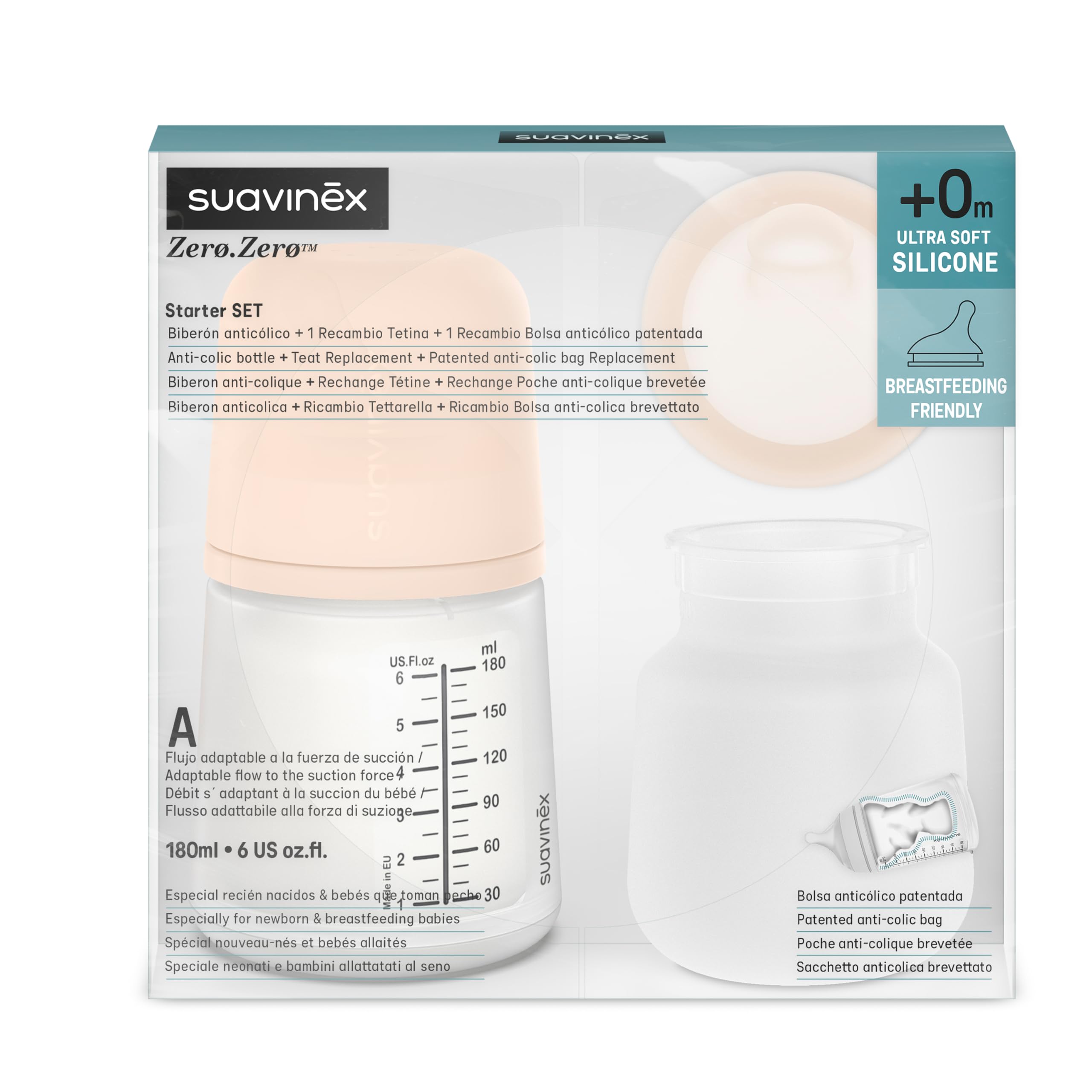 suavinex-biber-n-antic-licos-zero-zero-180-ml-con-recambios-tetina-de-flujo-adap image 2