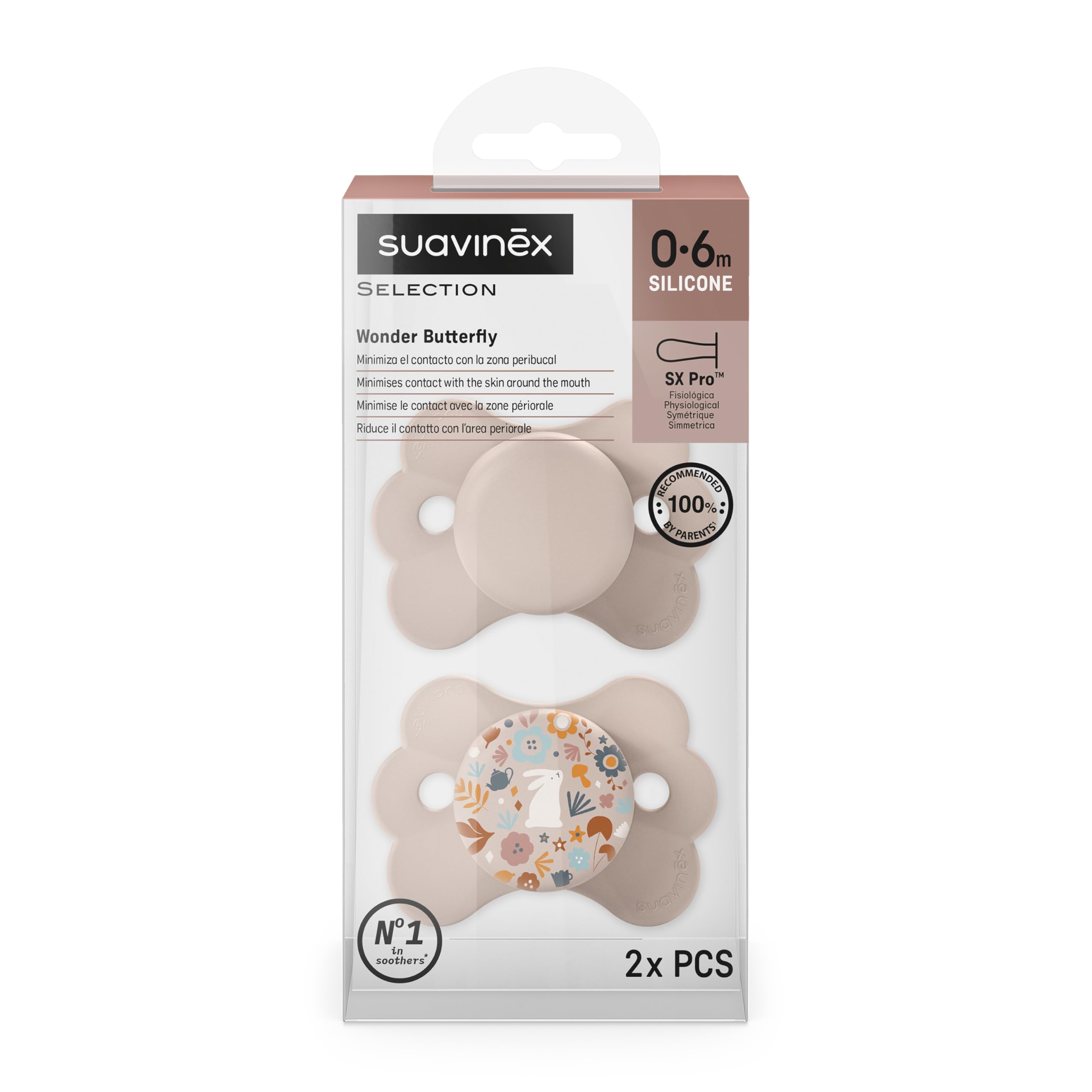 suavinex-pack-de-2-chupetes-wonderland-rosa-0-6-meses-con-tetina-fisiol-gica-sx- image 2