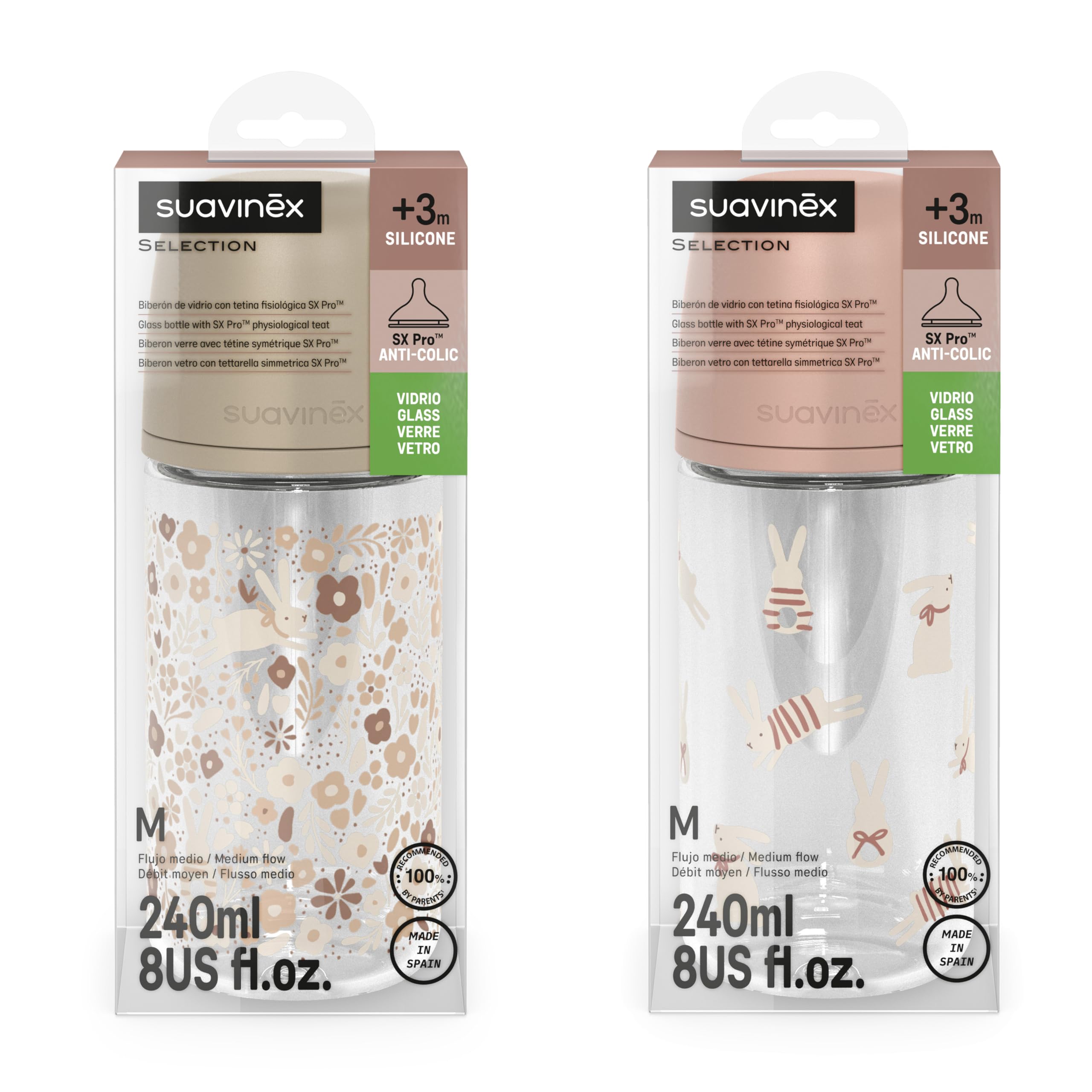 suavinex-pack-2-biberones-de-vidrio-240-ml-antic-licos-con-tetina-fisiol-gica-sx image 2